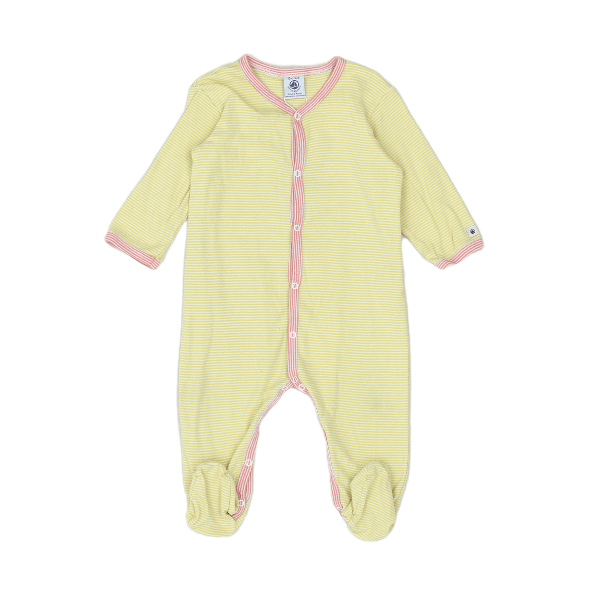 Yellow Baby Pyjamas - 12 months PETIT BATEAU - Seconde Main Yellow