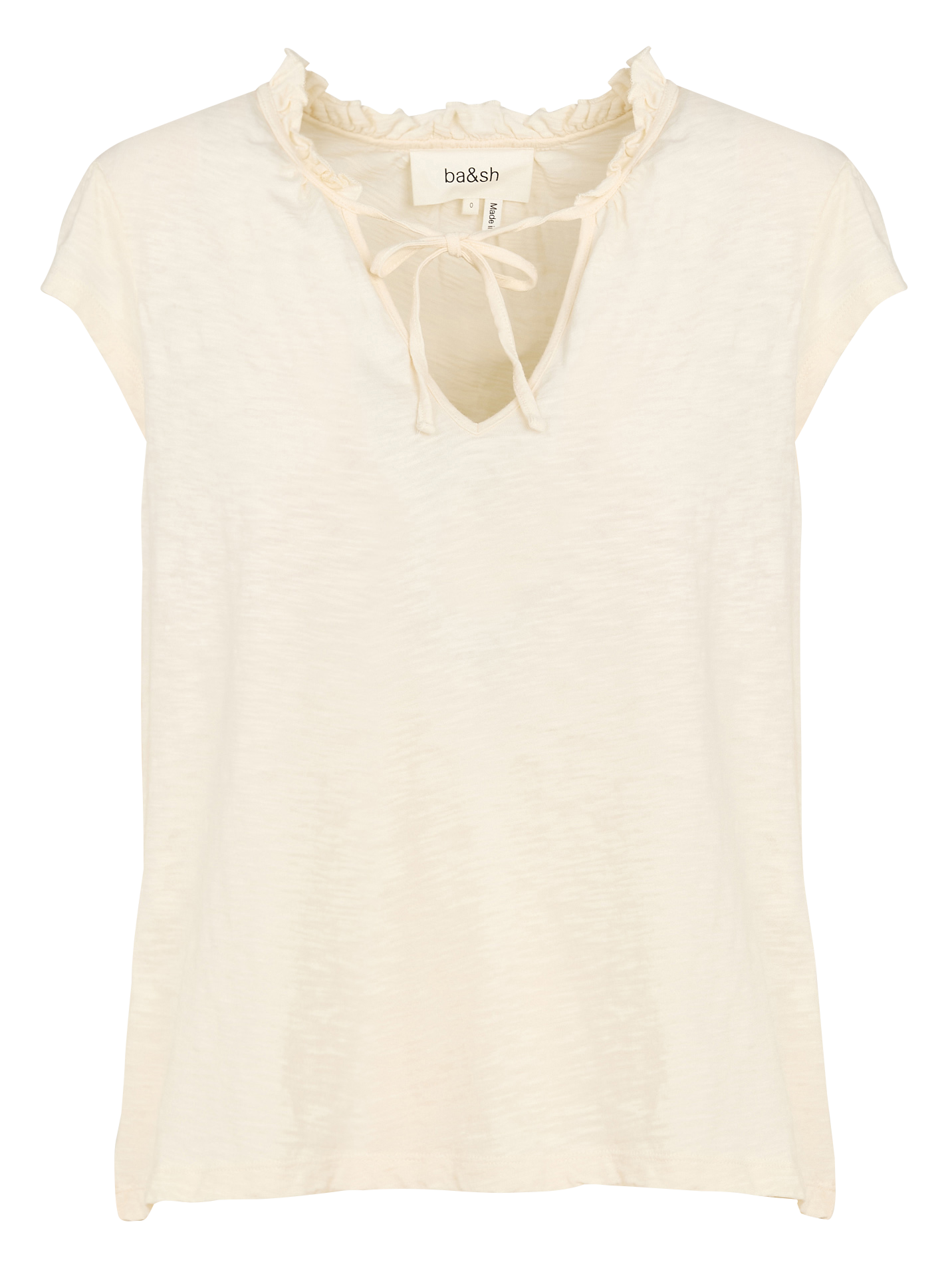 Top col v en coton BA&SH Beige