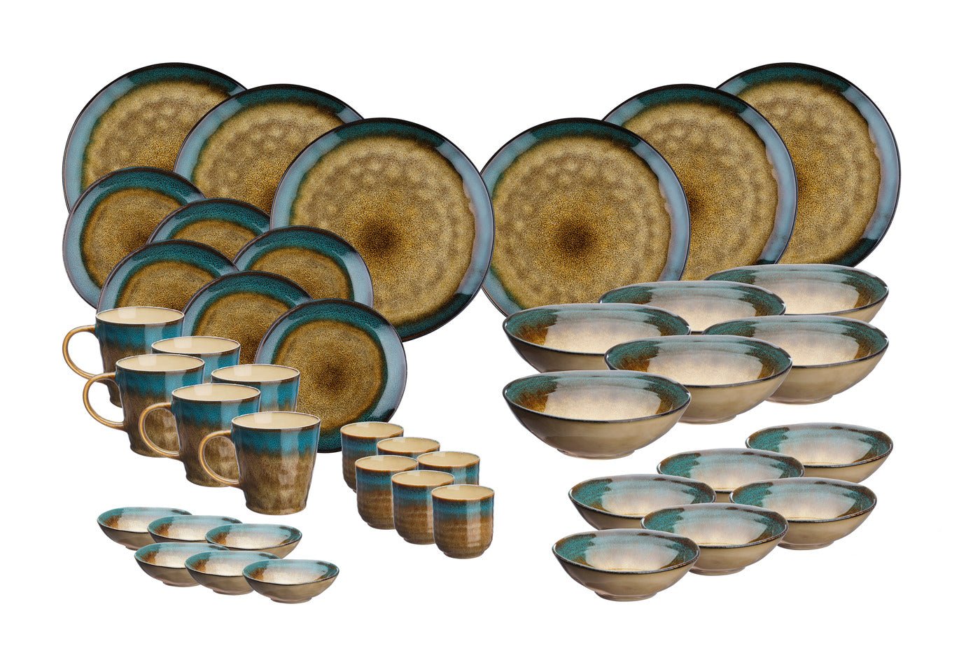 Complete island service - 42 pieces - land and sea BJORN Brown