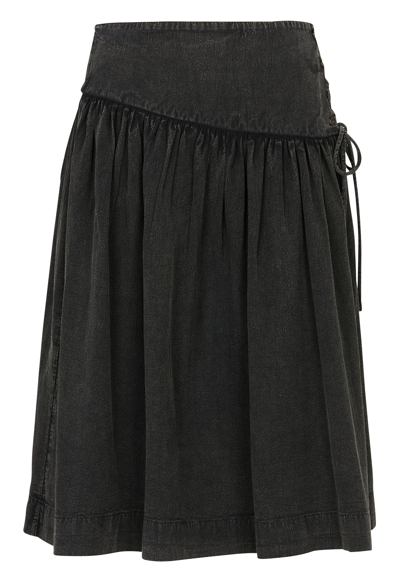 Halflange, katoenen rok DAMSON MADDER Zwart