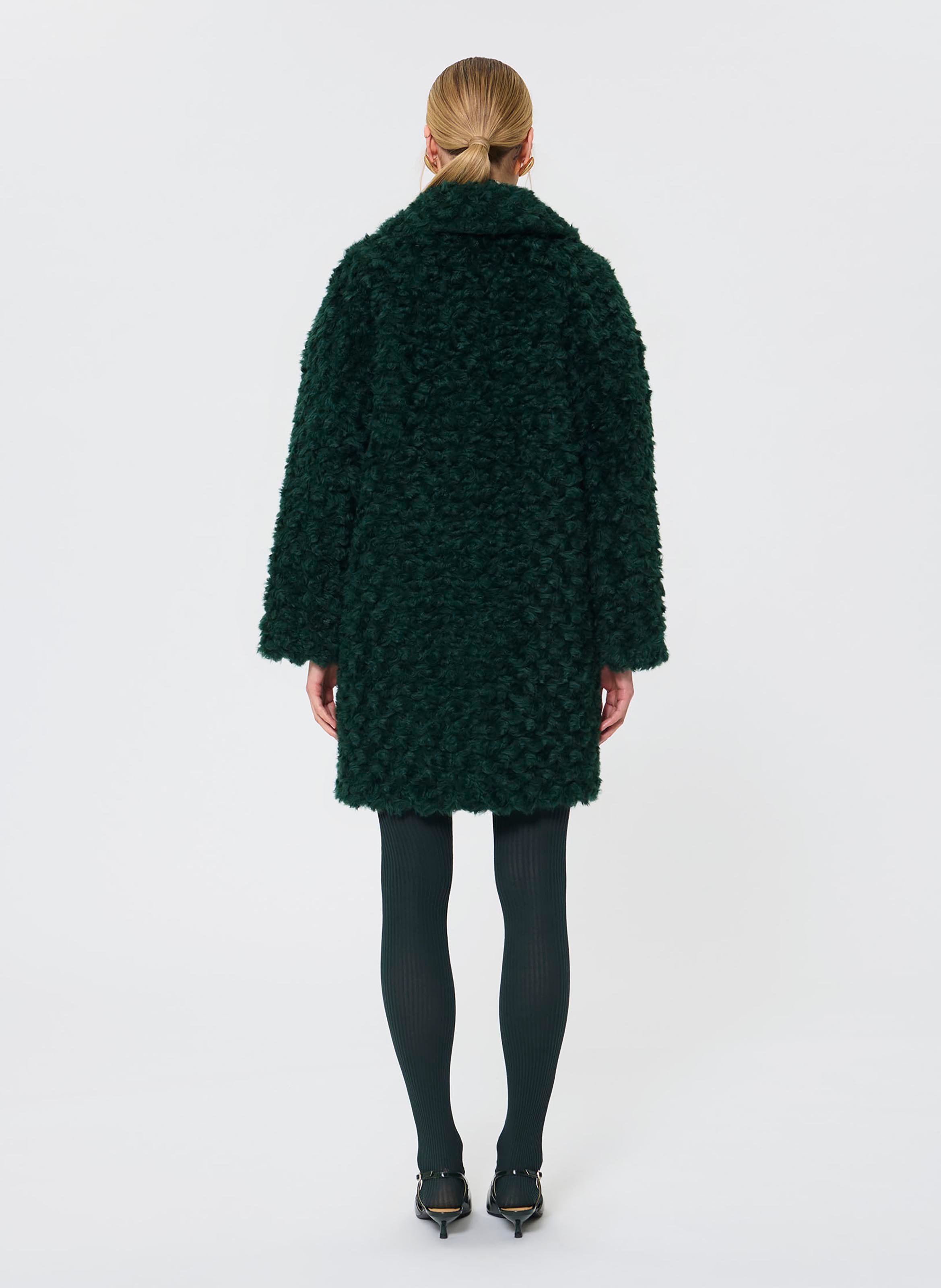 Faux fur coat with classic collar TARA JARMON Green