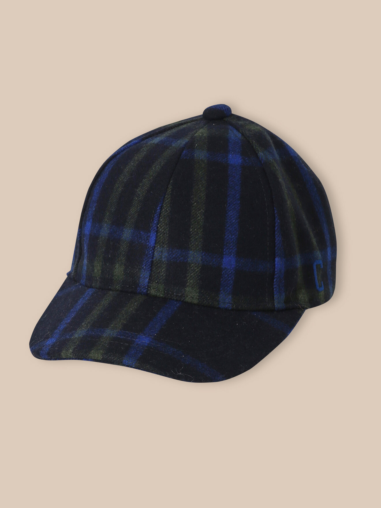Checked wool cap CYRILLUS Blue