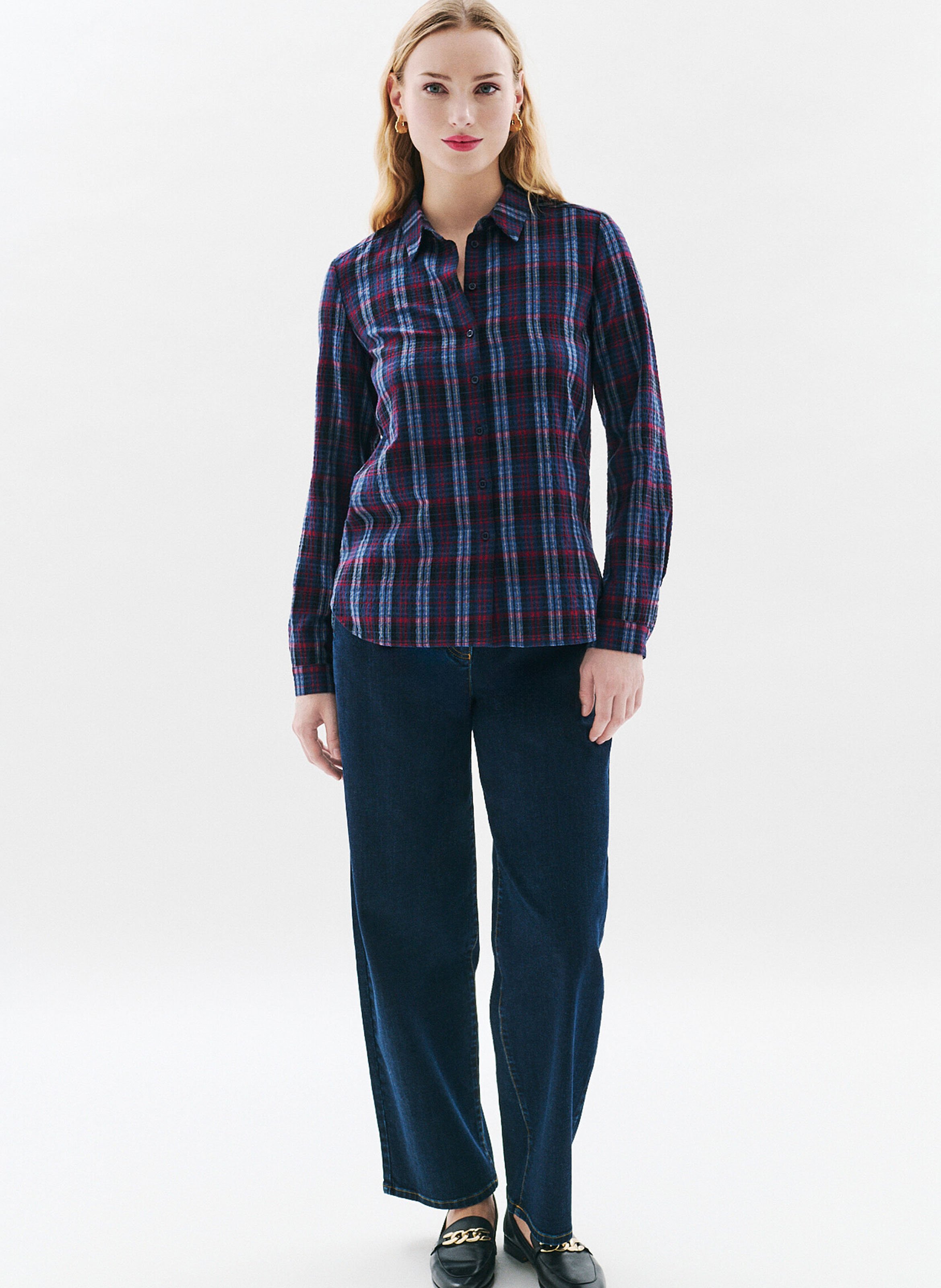 Straight checked shirt CAROLL Blue