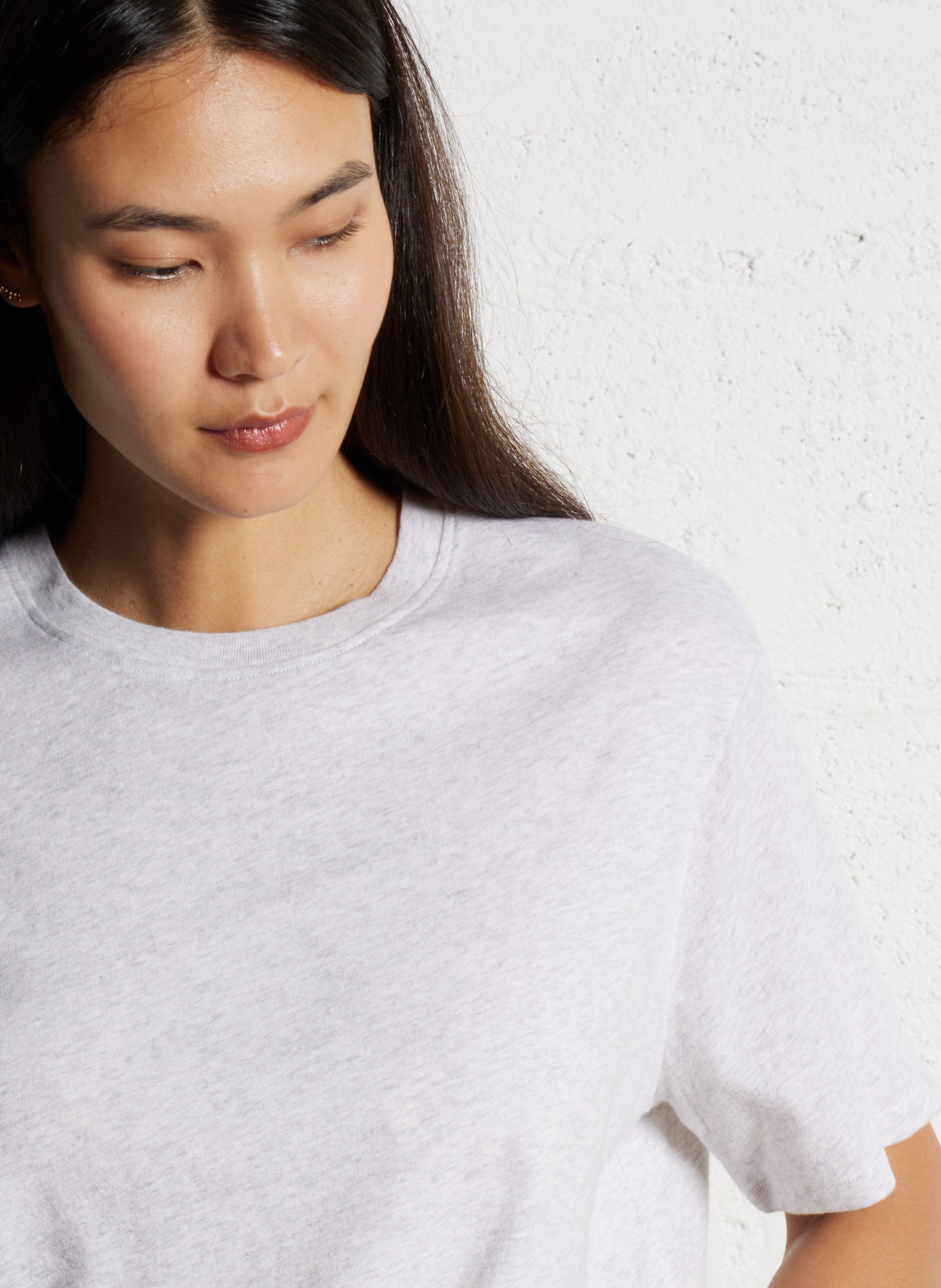 Round-neck organic cotton T-shirt MAJESTIC FILATURES Beige