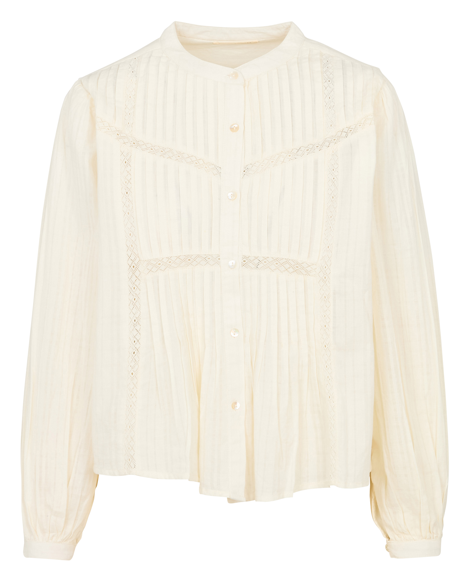 Round-neck cotton blouse MAISON HOTEL White