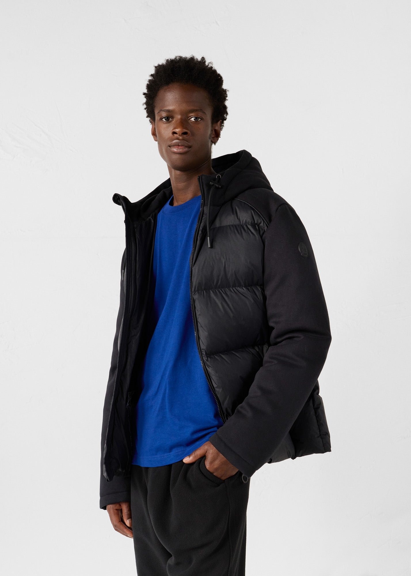 Thunder bi-material puffer jacket JOTT Black