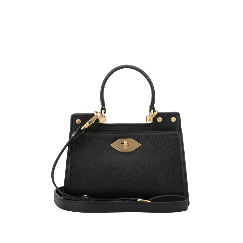 Handbag - cowhide leather POURCHET Black