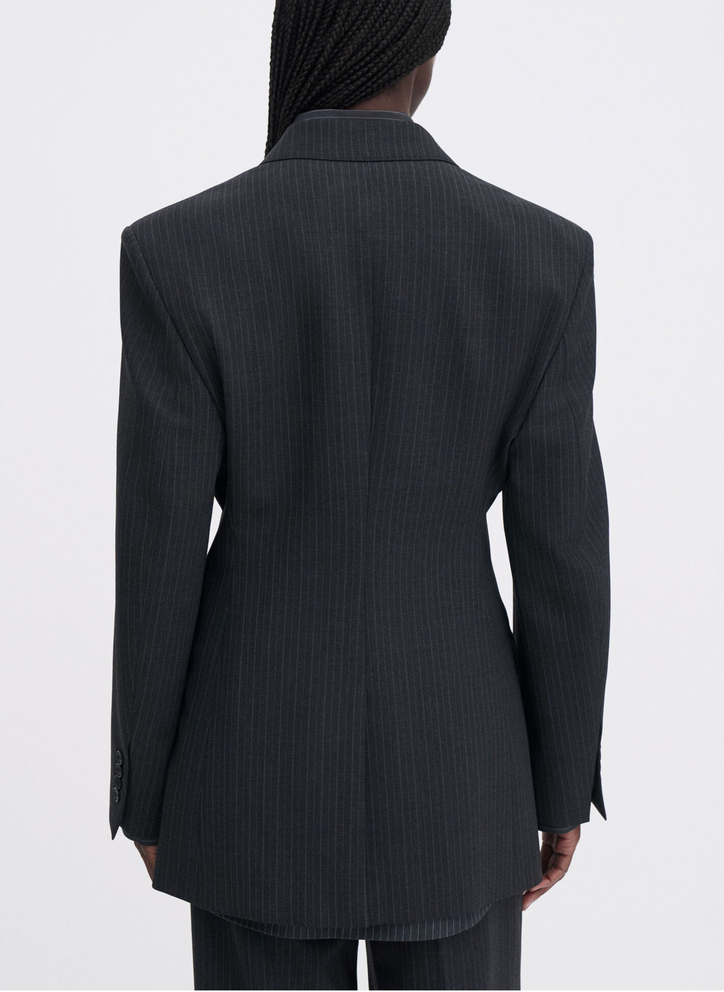 Fitted wool-blend suit jacket FILIPPA K Grey