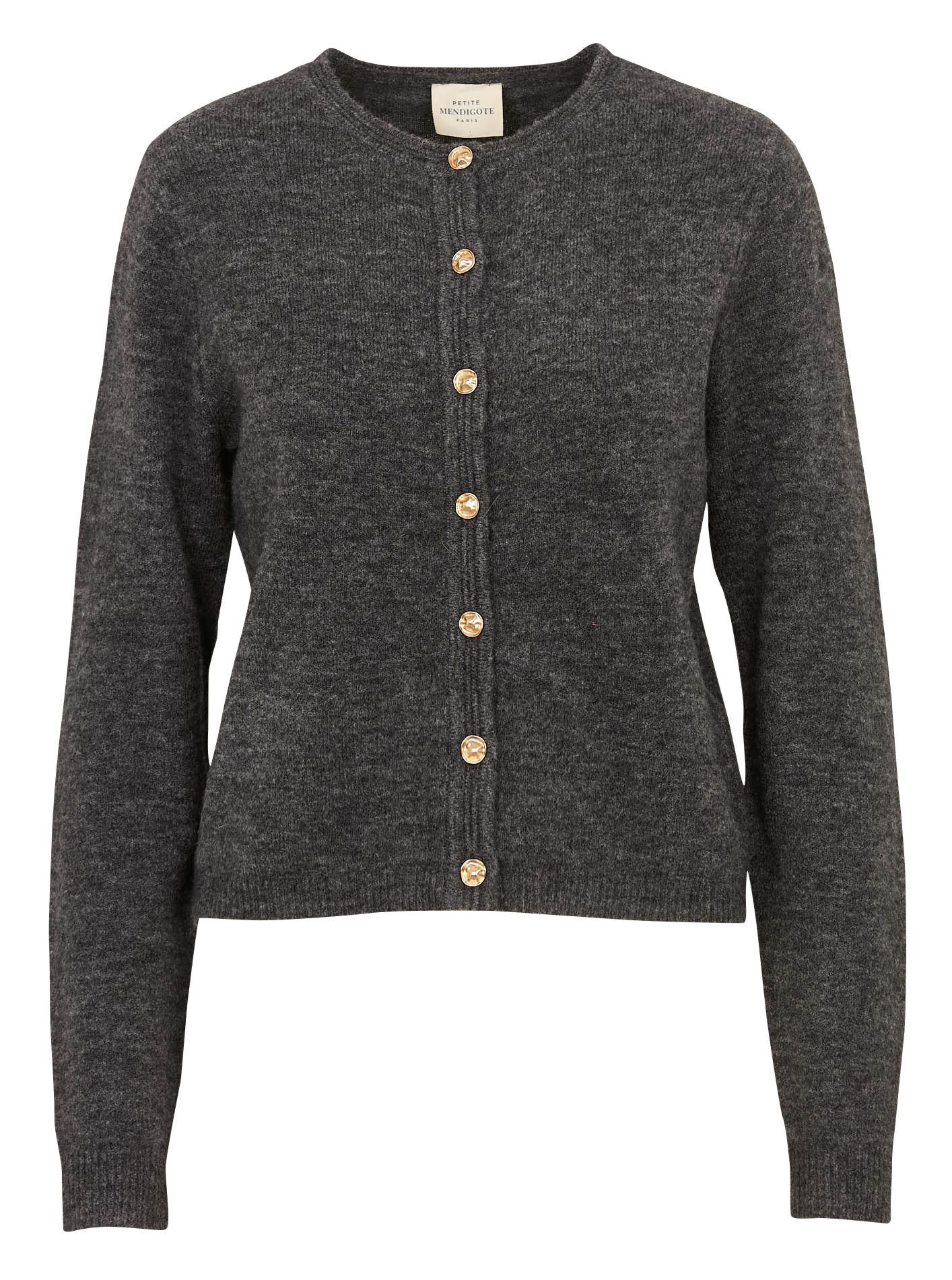 Oversized round neck wool blend vest PETITE MENDIGOTE Black