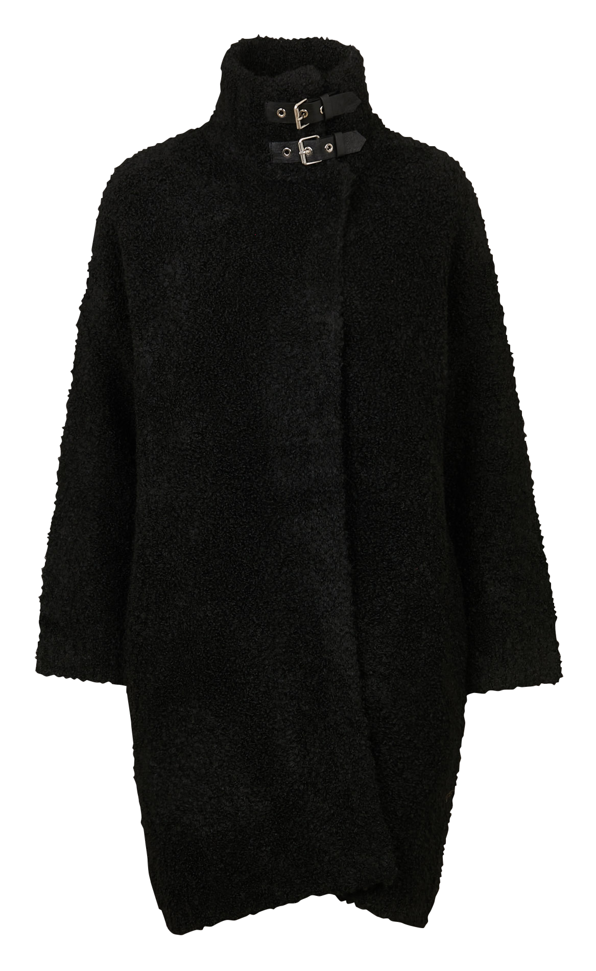 Weiter Mantel mit Stehkragen und Bouclé-Muster LIU JO Schwarz