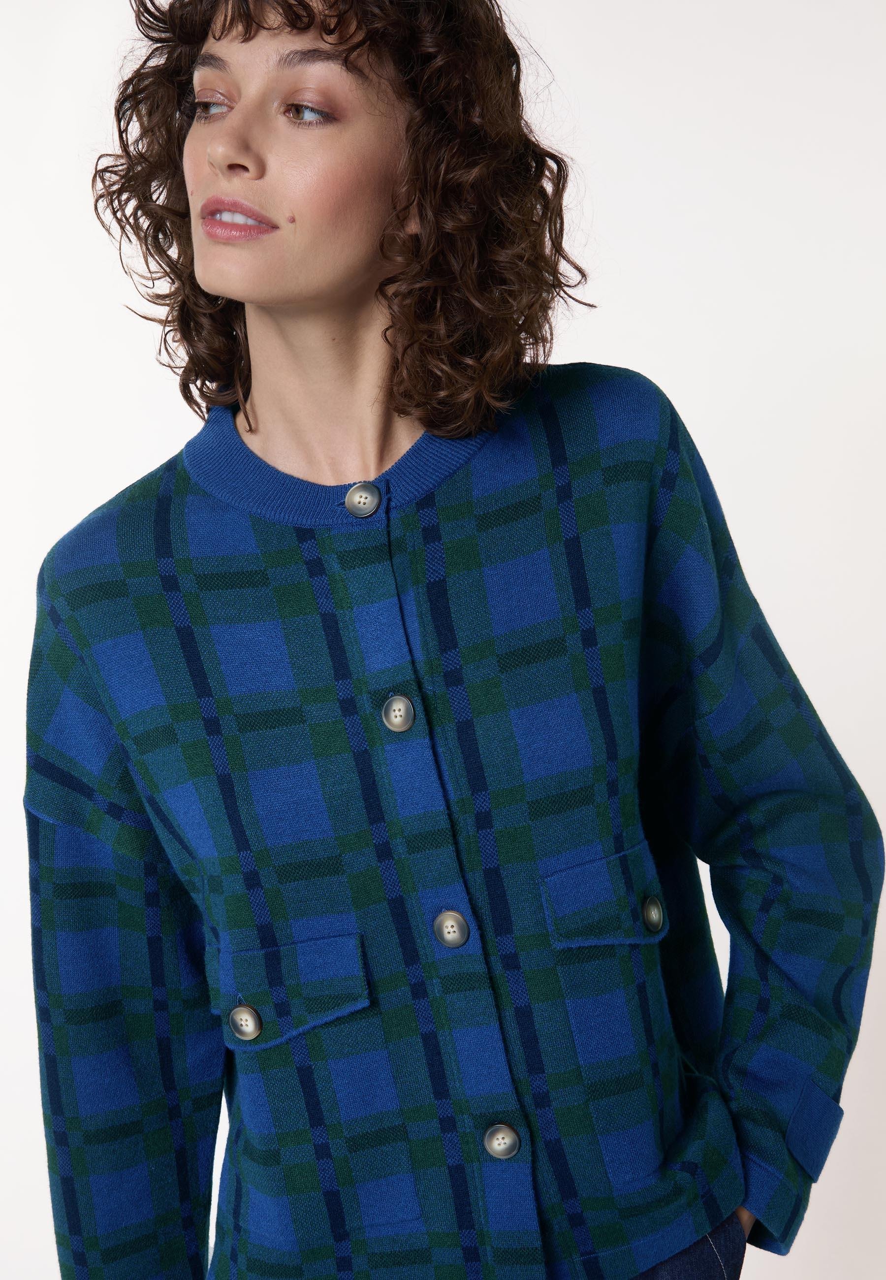 Checked knit jacket RODIER Blue