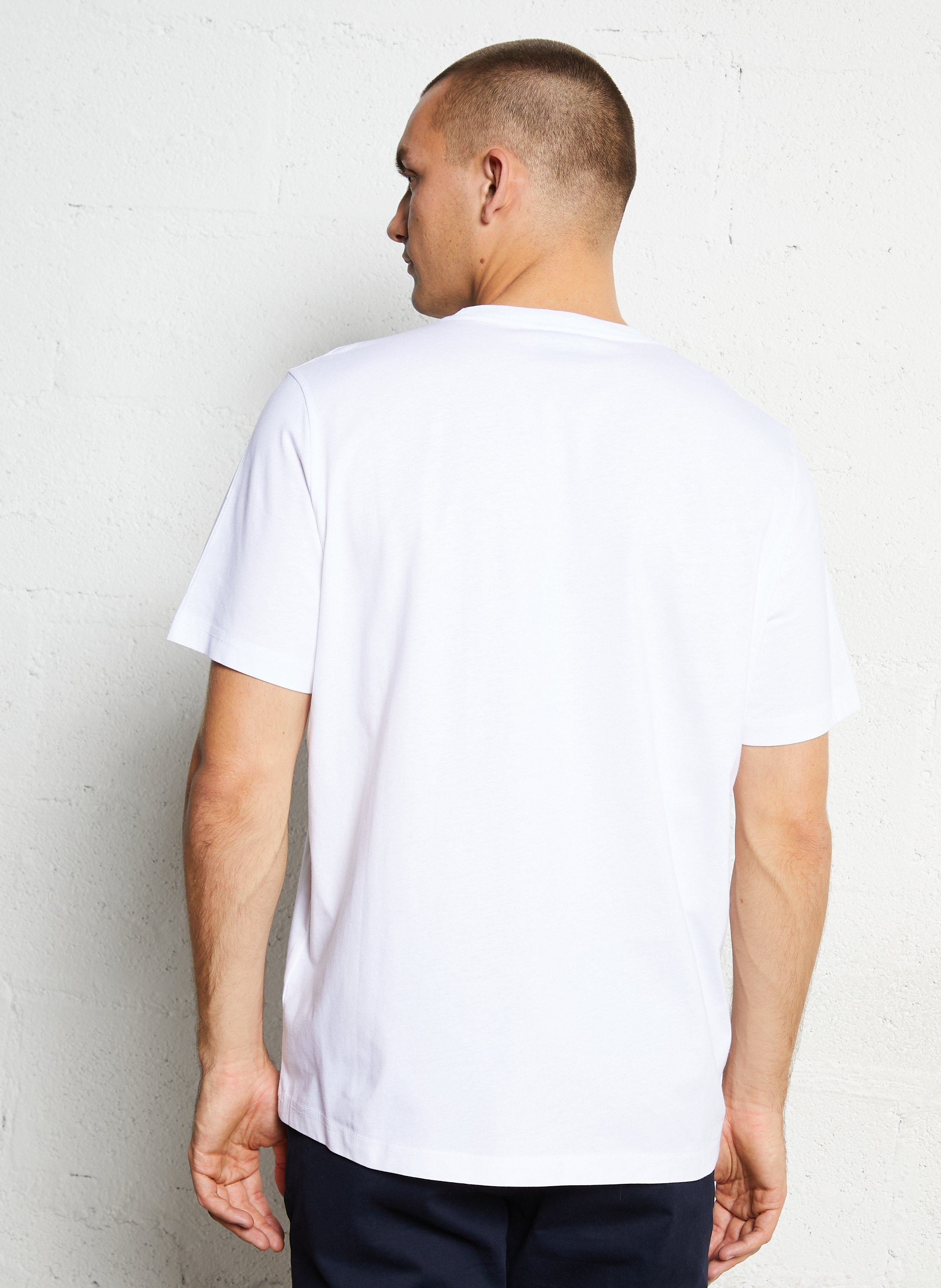 Straight round neck printed organic cotton t-shirt PAUL SMITH White