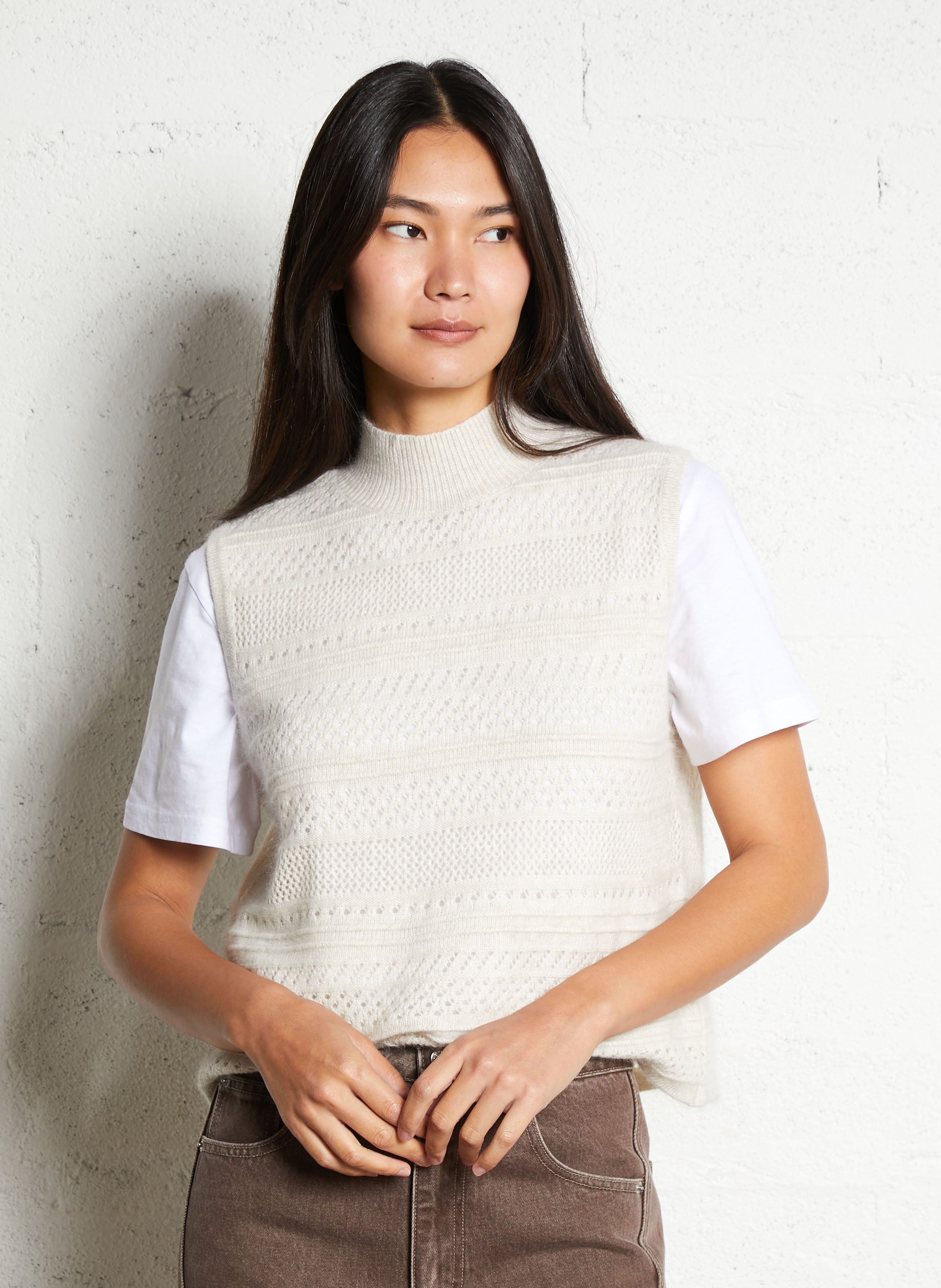 Oversize-Pullover mit Stehkragen SEE U SOON Silber