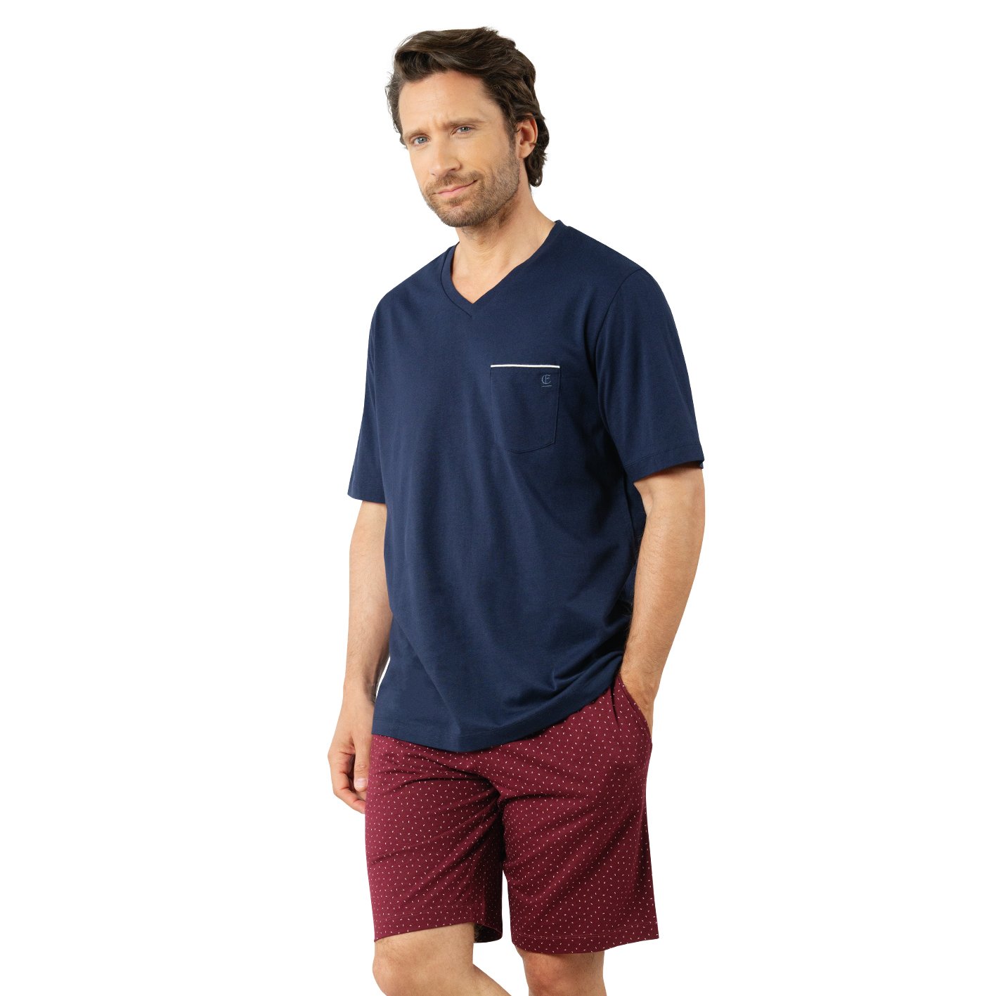 Business short V-neck pyjamas EMINENCE Multicolored