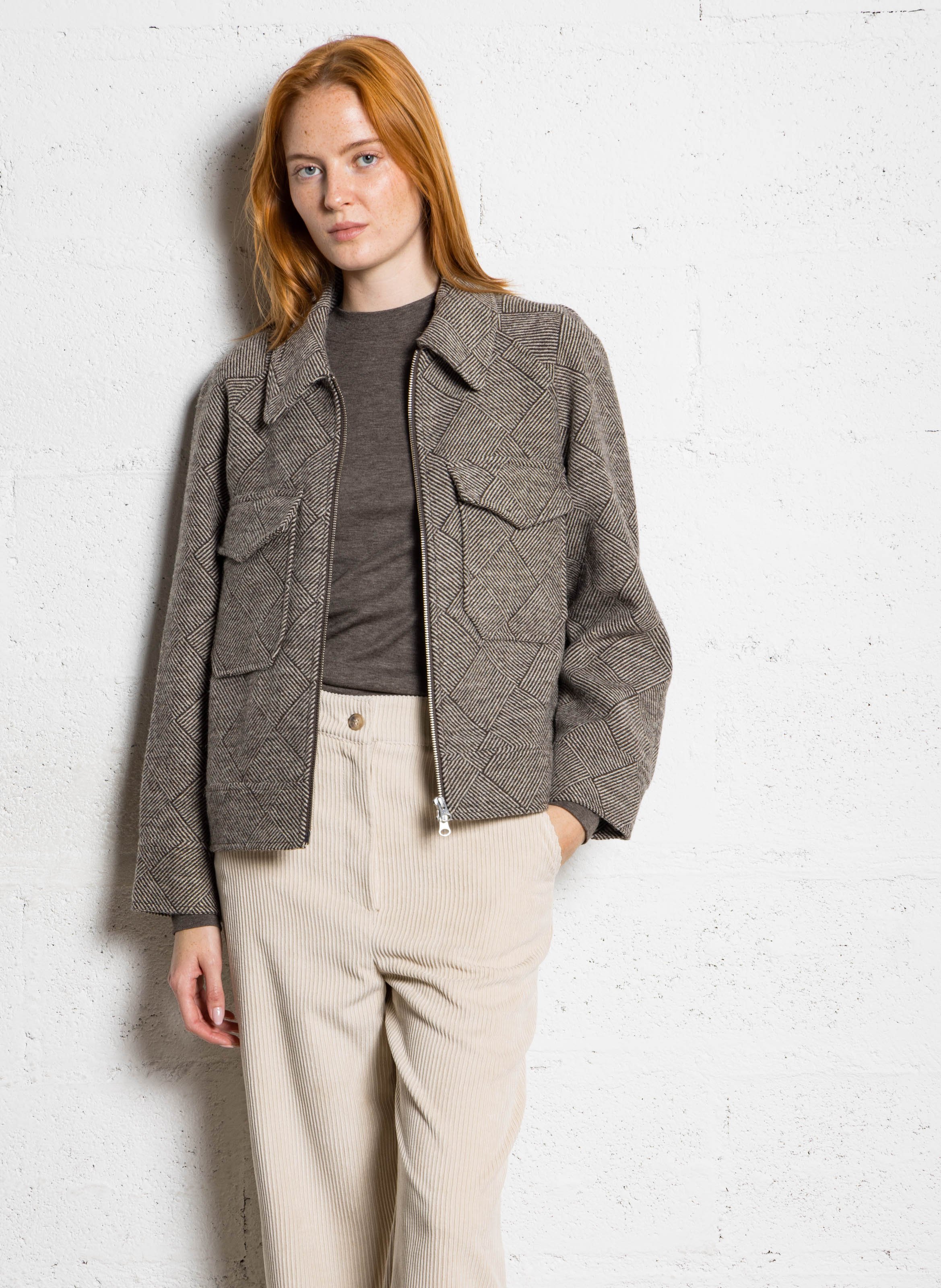 Veste imprimée en laine mélangée RAILS Marron