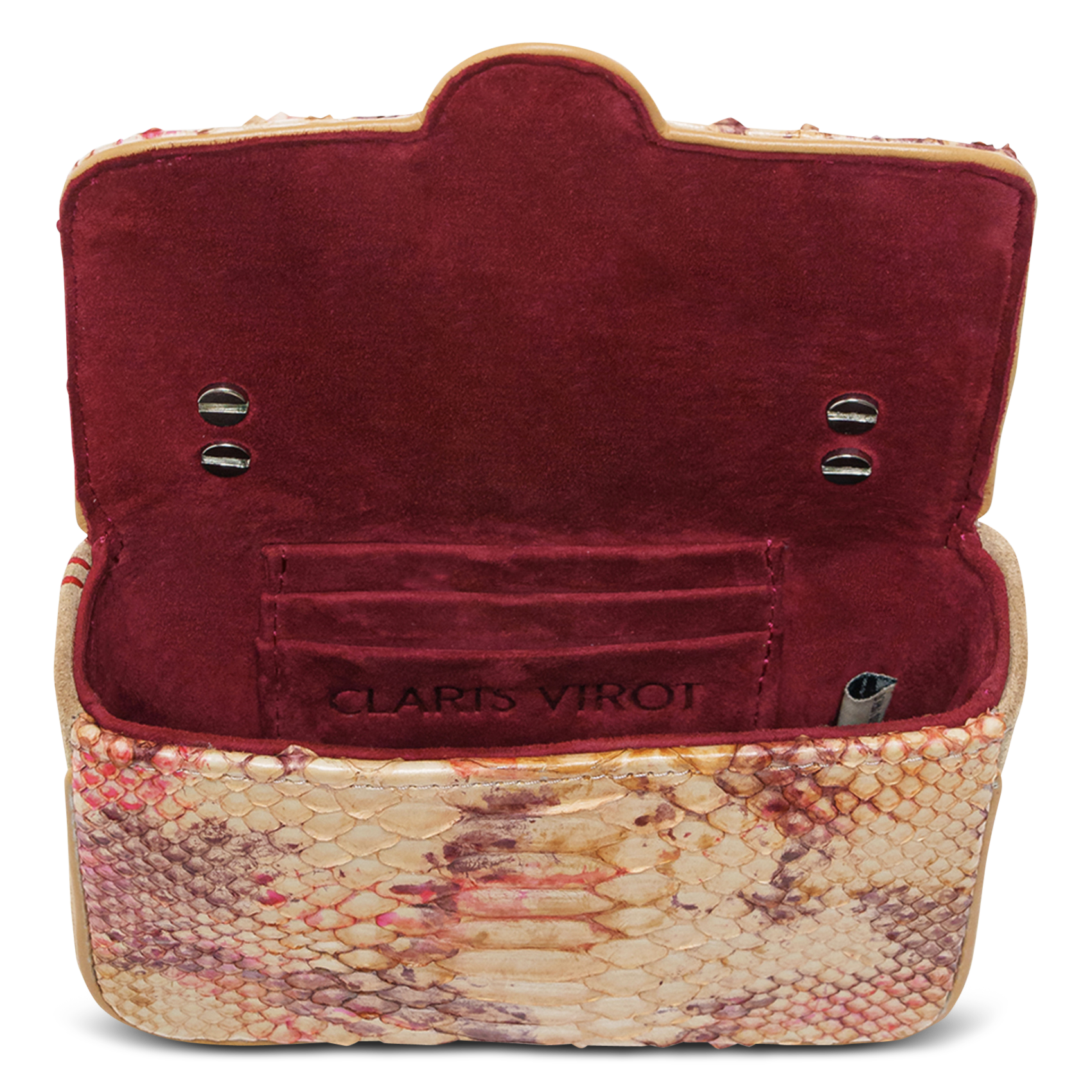 Sac bandoulière python avec scarabée CLARIS VIROT Multicolore