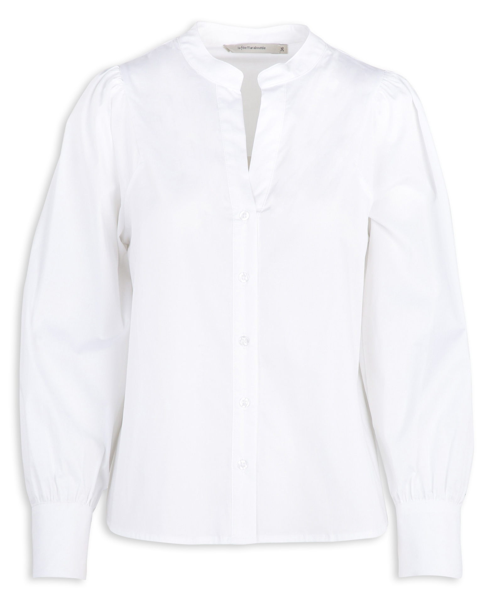 Oversized tuniek met Tunesische kraag van gemengd katoen LA FEE MARABOUTEE Wit