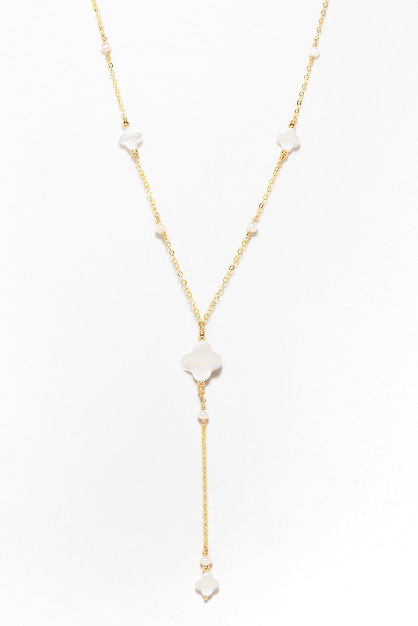 Long tie necklace - mother-of-pearl YAY Golden