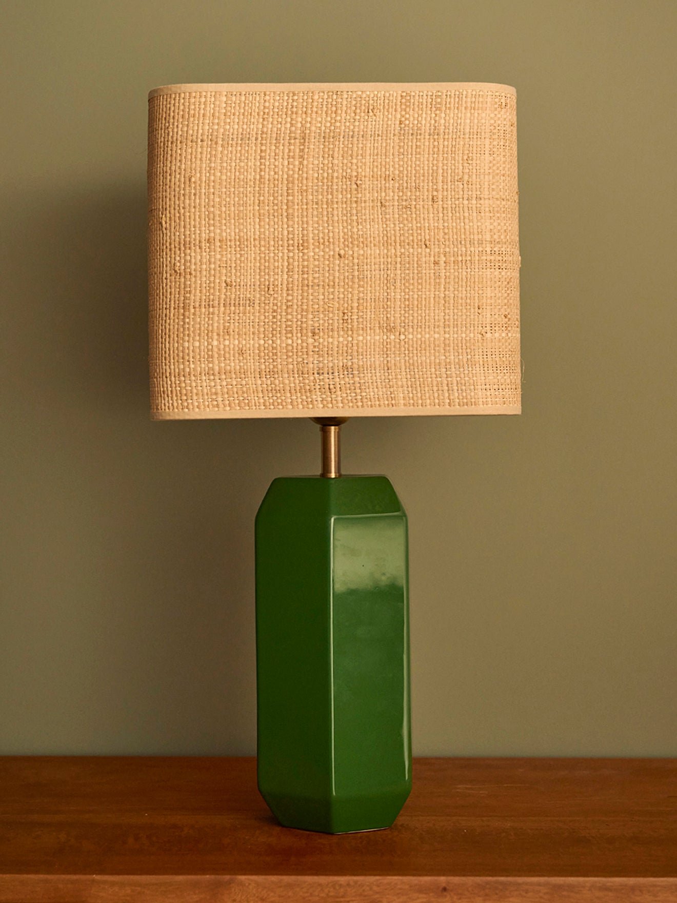 Ceramic lamp base - large victory model CYRILLUS Green