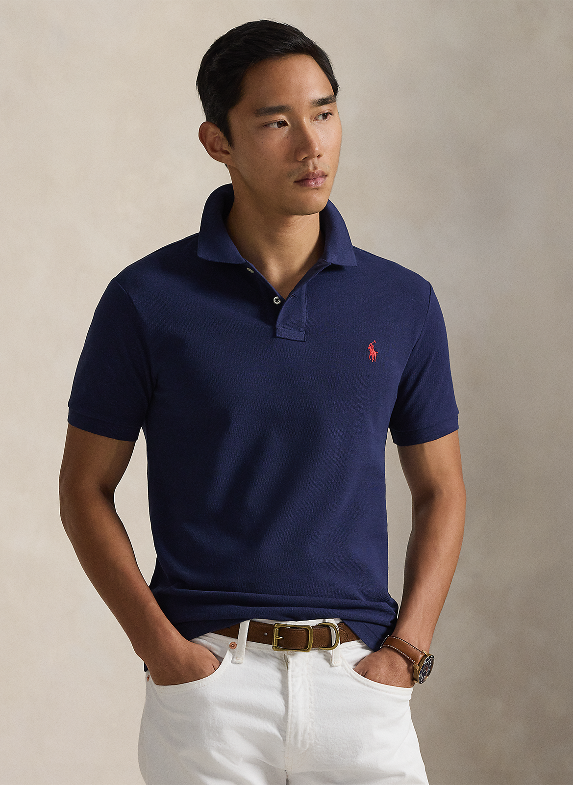 Slim-fit polo van piquékatoen POLO RALPH LAUREN Blauw