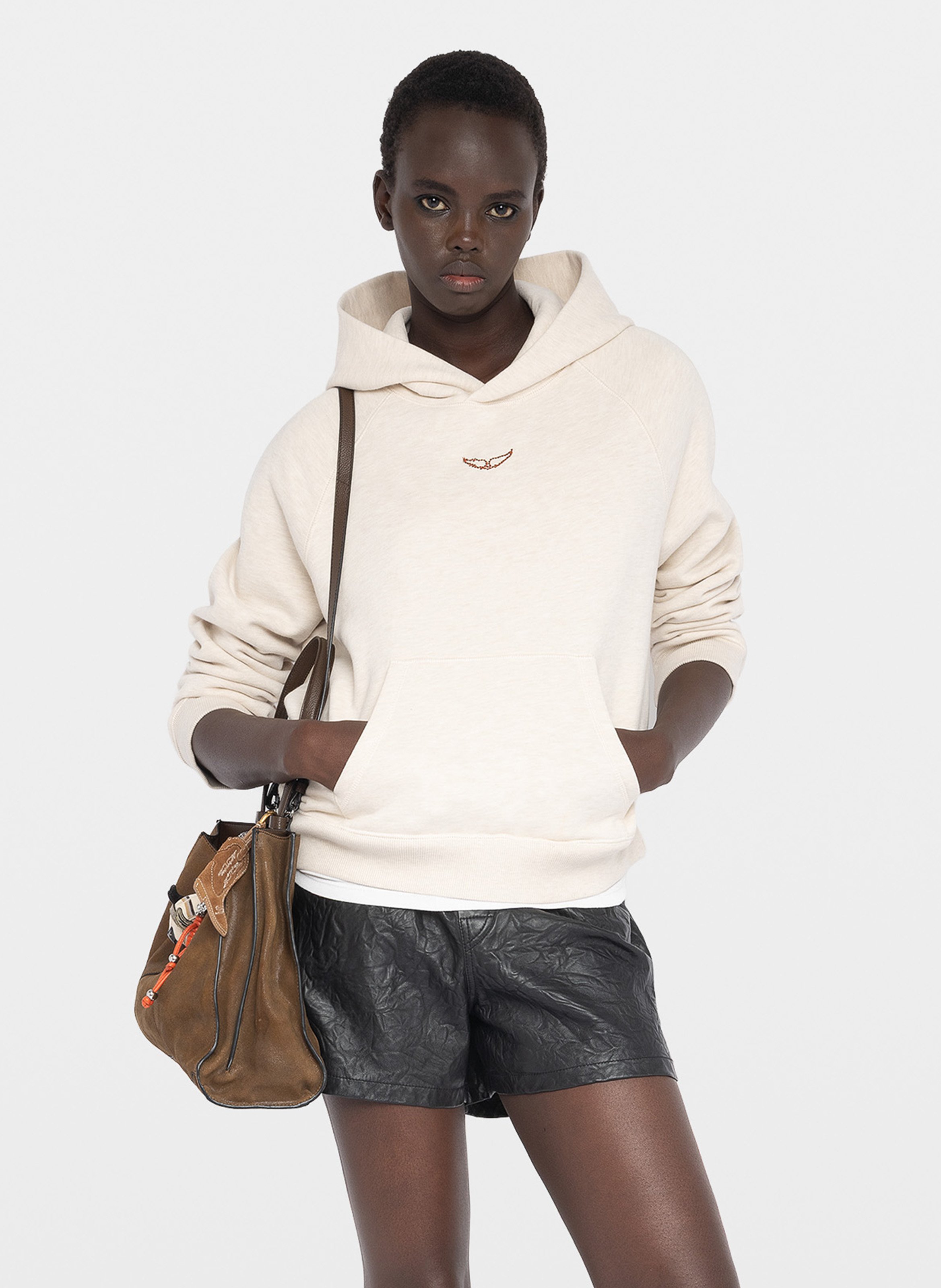 Rundhals-Sweatshirt aus Baumwoll-Mix ZADIG&VOLTAIRE Braun