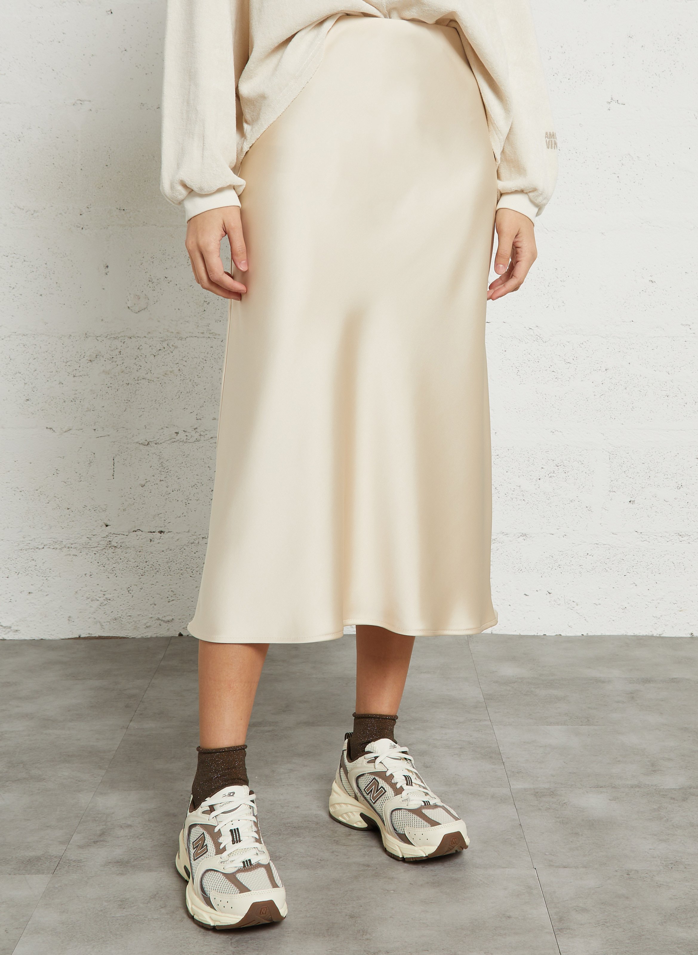 Long satin-effect skirt IMPERIAL