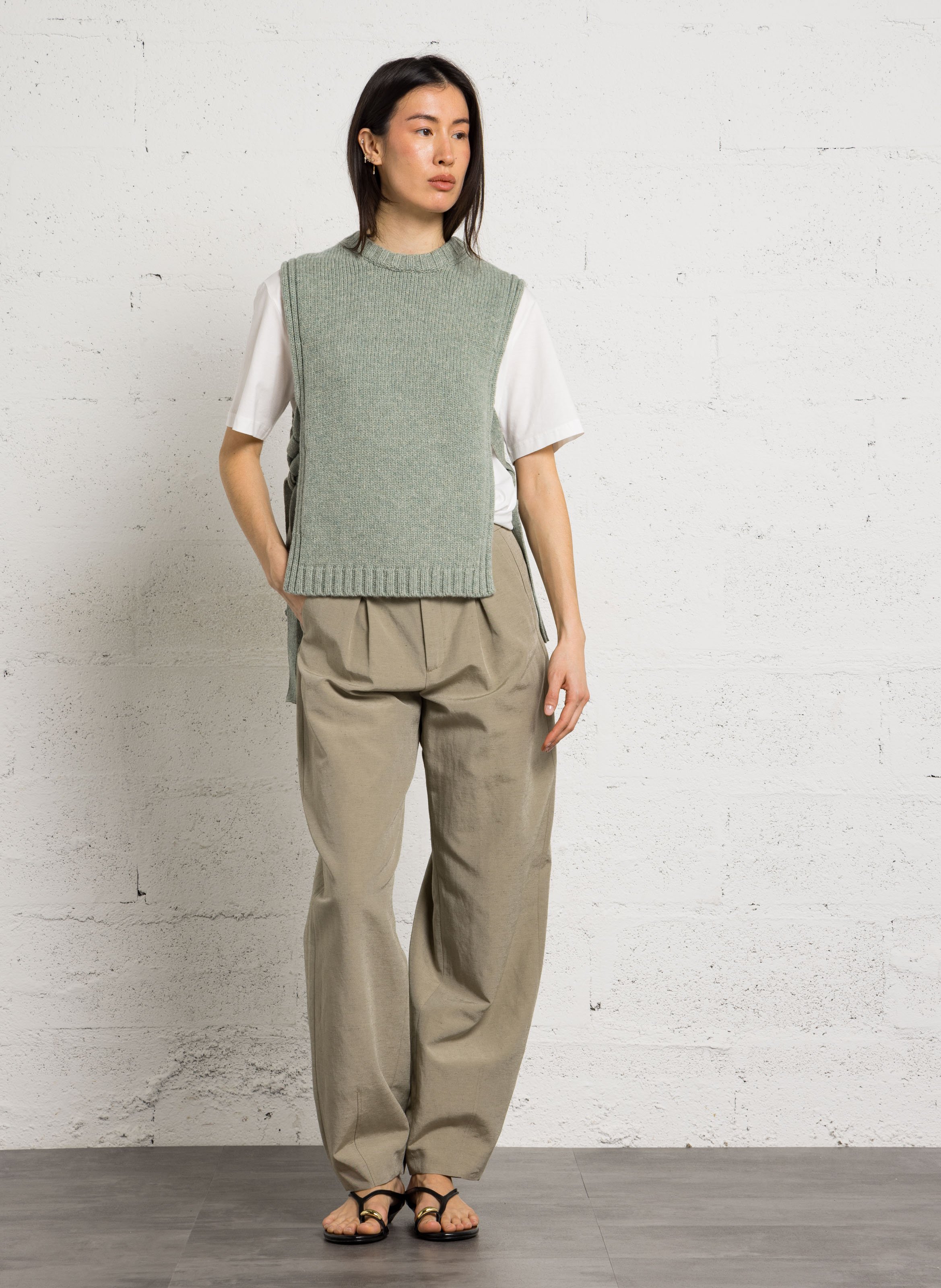 Plastron col rond en laine SOEUR Bleu