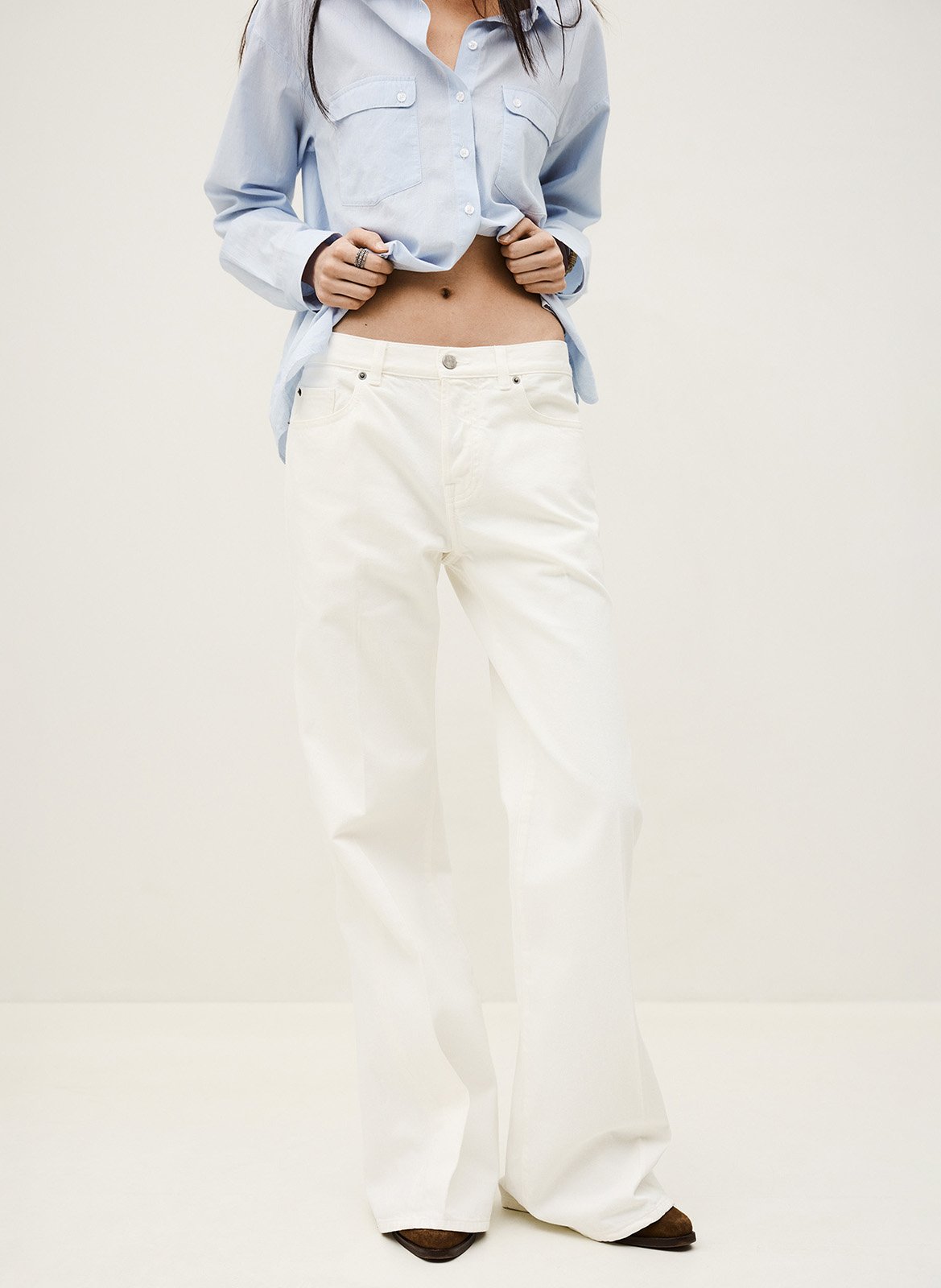 Gekleurde straight-fit jeans met 5 zakken BA&SH Beige