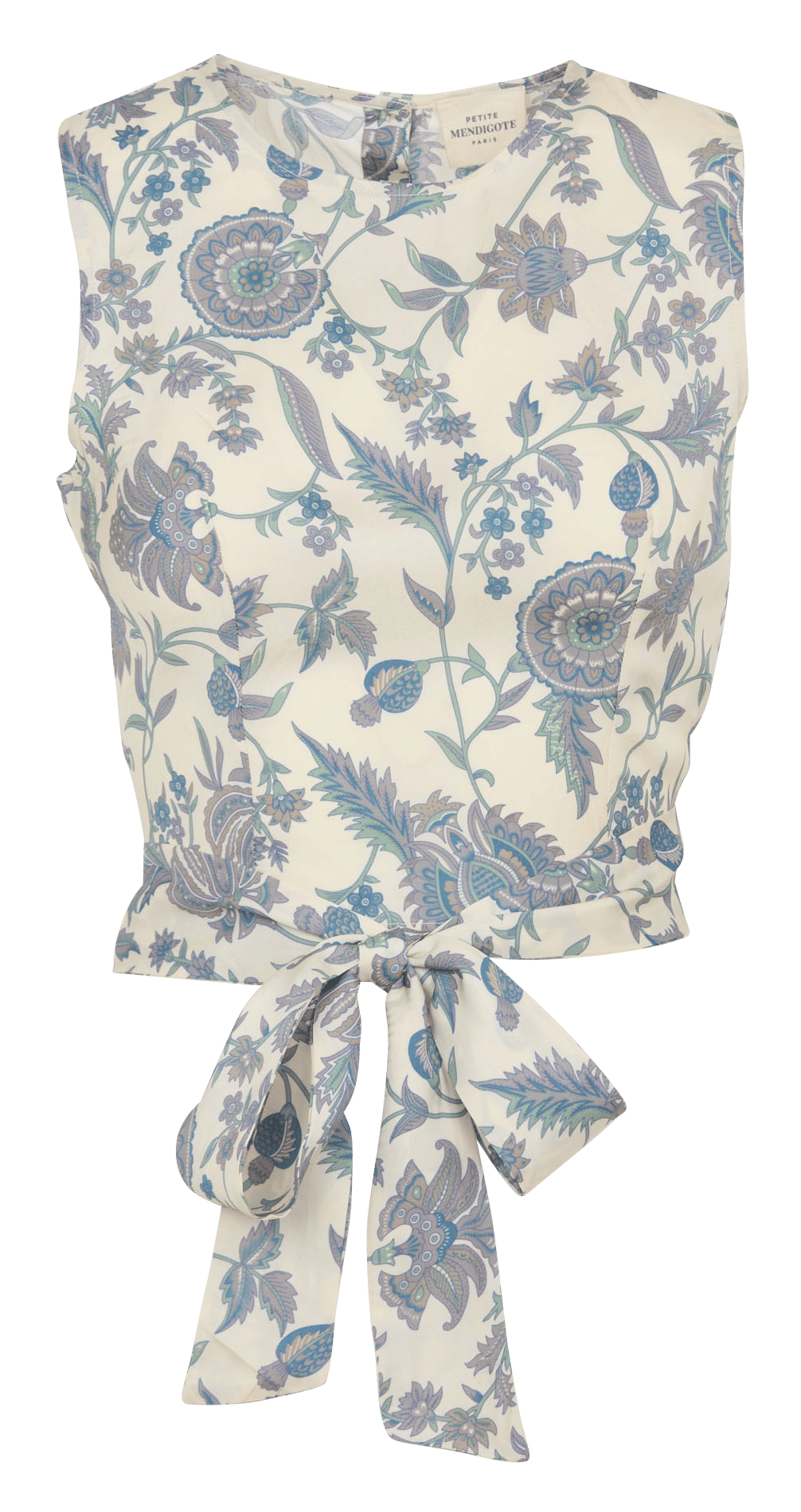 Top droit col rond imprimé PETITE MENDIGOTE Beige