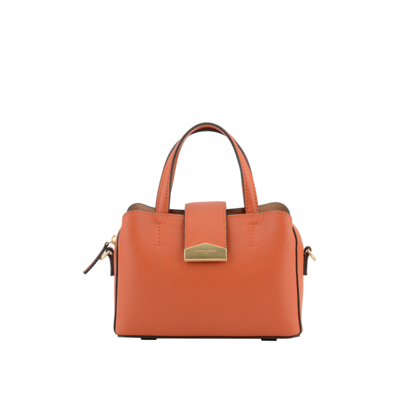 Leather handbag OrangePOURCHET