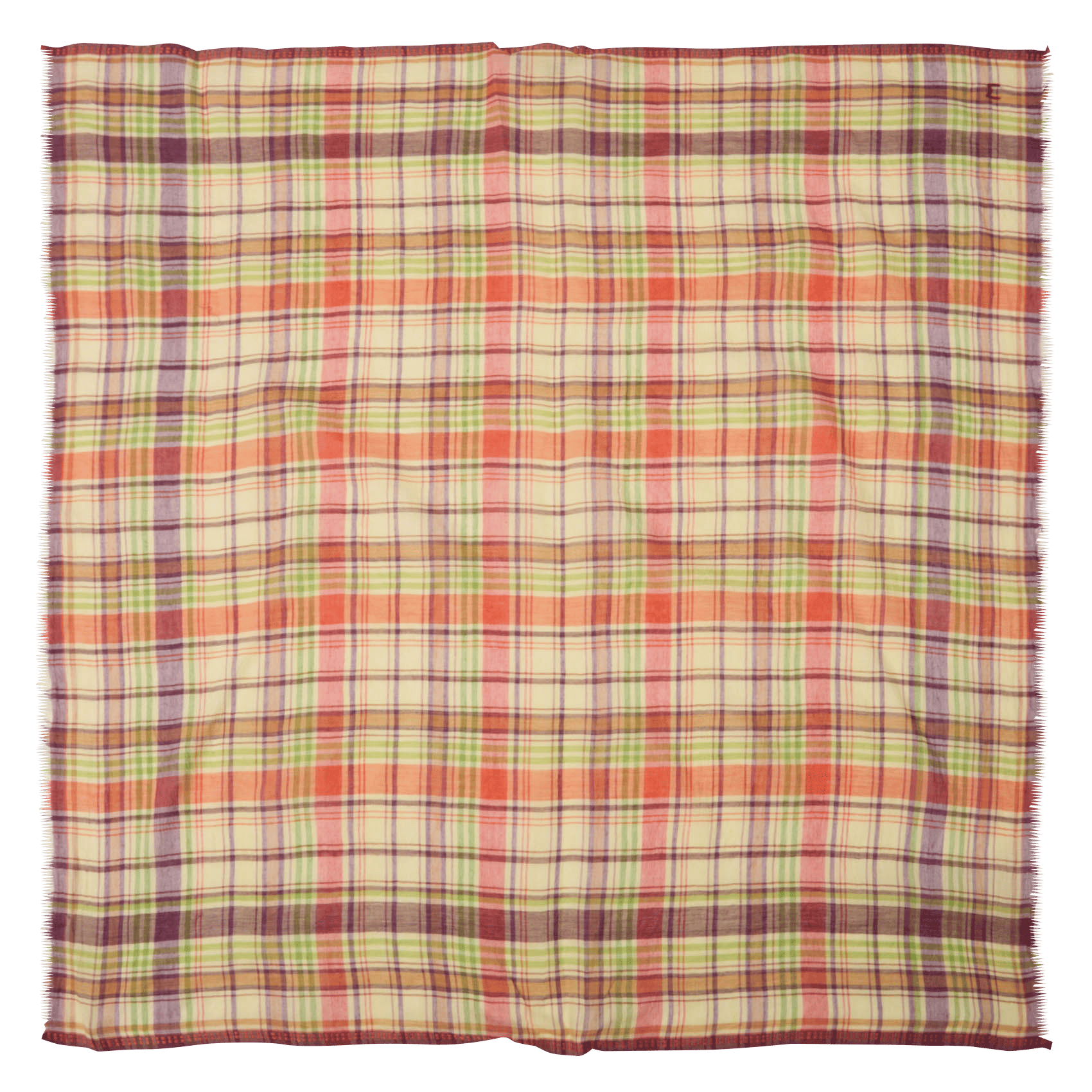 Foulard à carreaux en coton MOISMONT Rouge