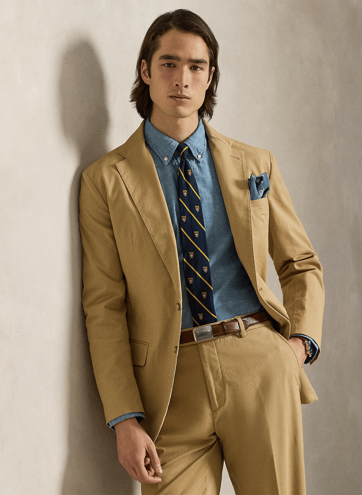 Chemise col américain en coton regular POLO RALPH LAUREN Bleu