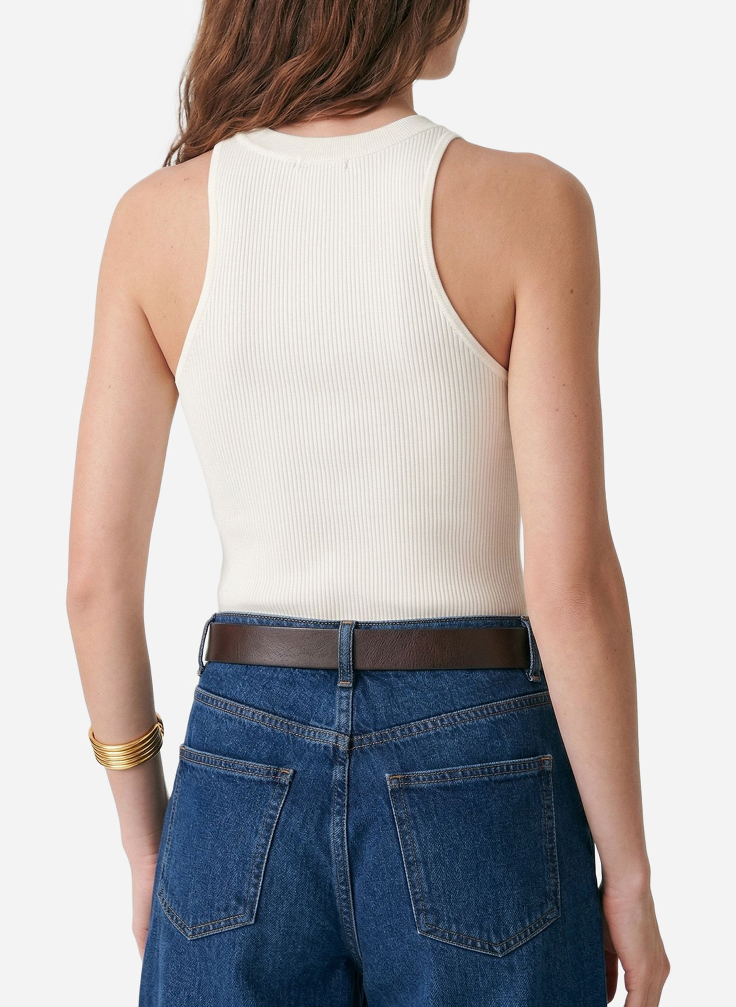 Mouwloze top met ronde hals VANESSA BRUNO Wit