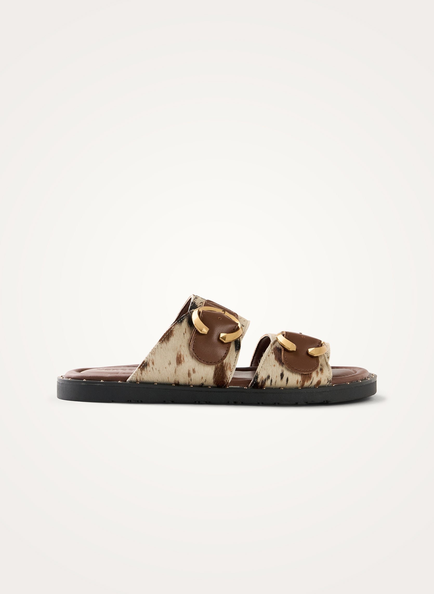 Leather and suede strap mules VANESSA WU