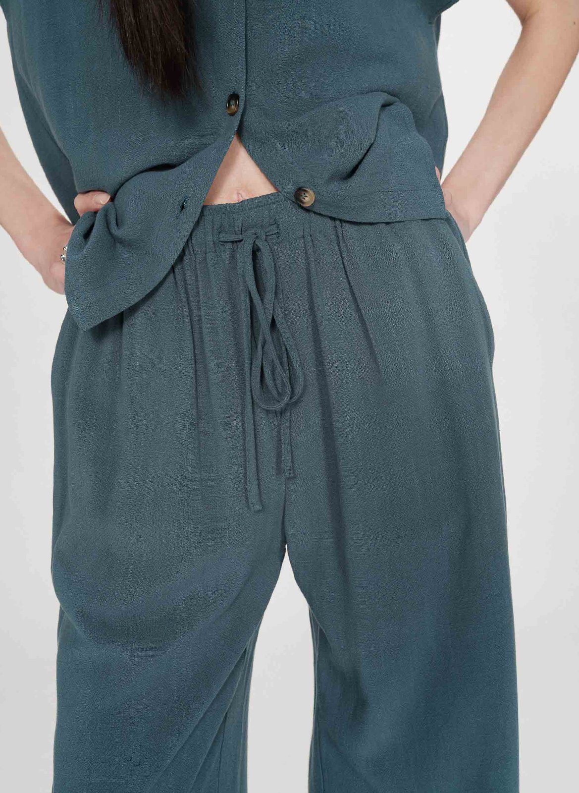 Pantalon long taille haute uni GRACE ET MILA Vert