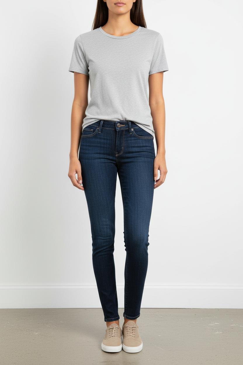 Cropped slim jeans with studs LEVI'S - Seconde main Blue