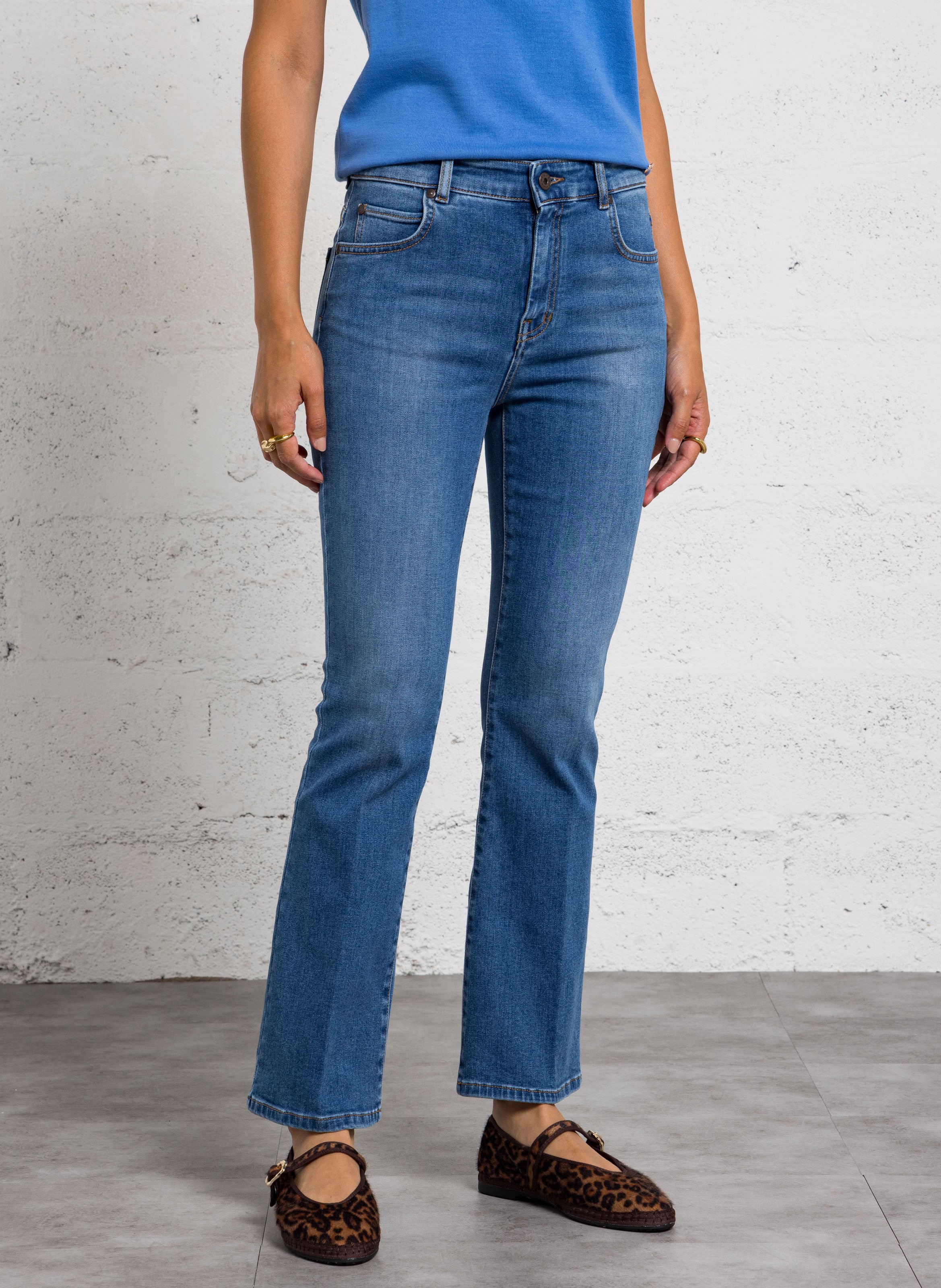 Bootcut Jeans aus Baumwoll-Mix MAX MARA WEEK END Blau