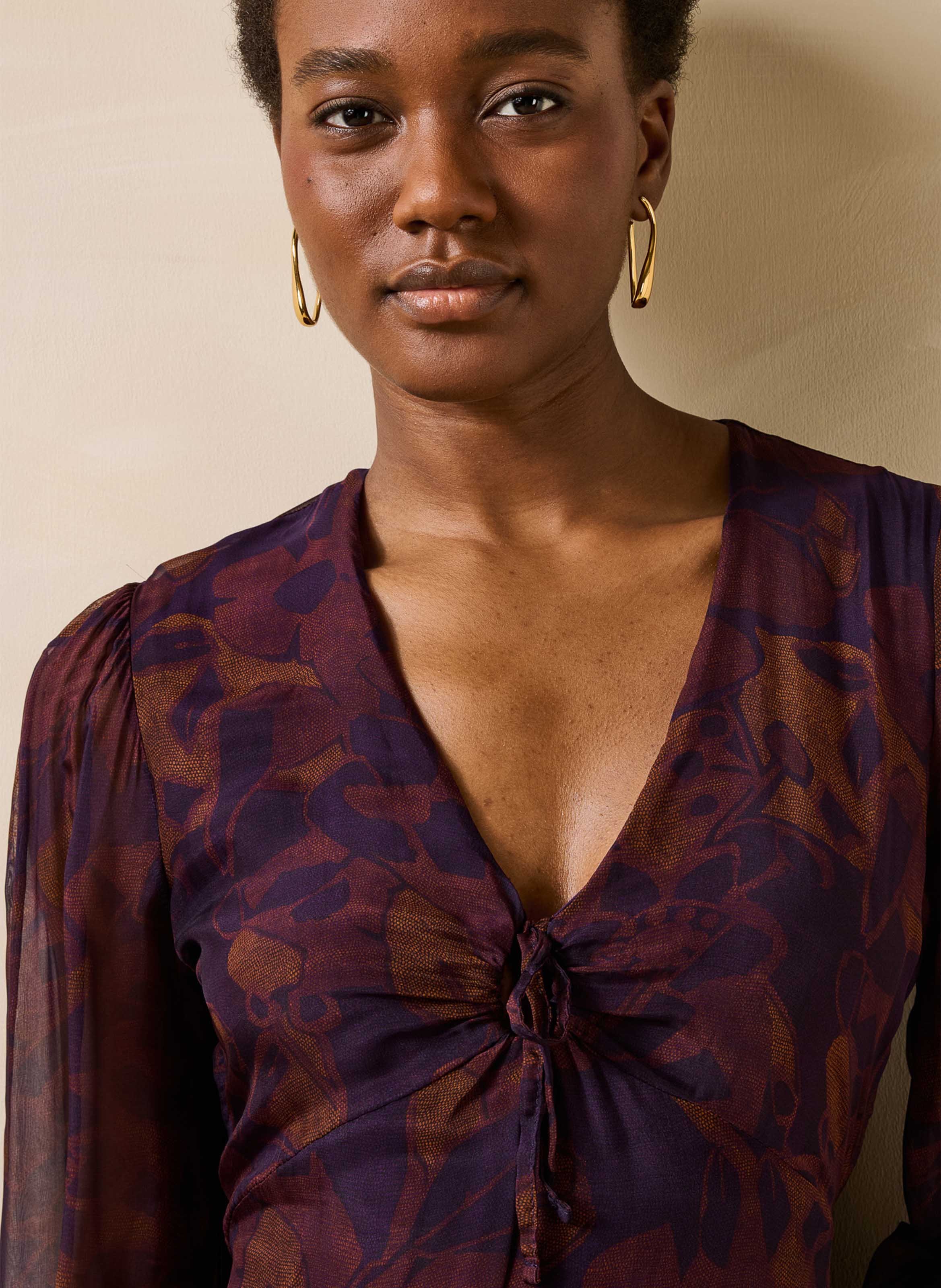 Fitted V-neck dress with print LA FEE MARABOUTEE Multicolored