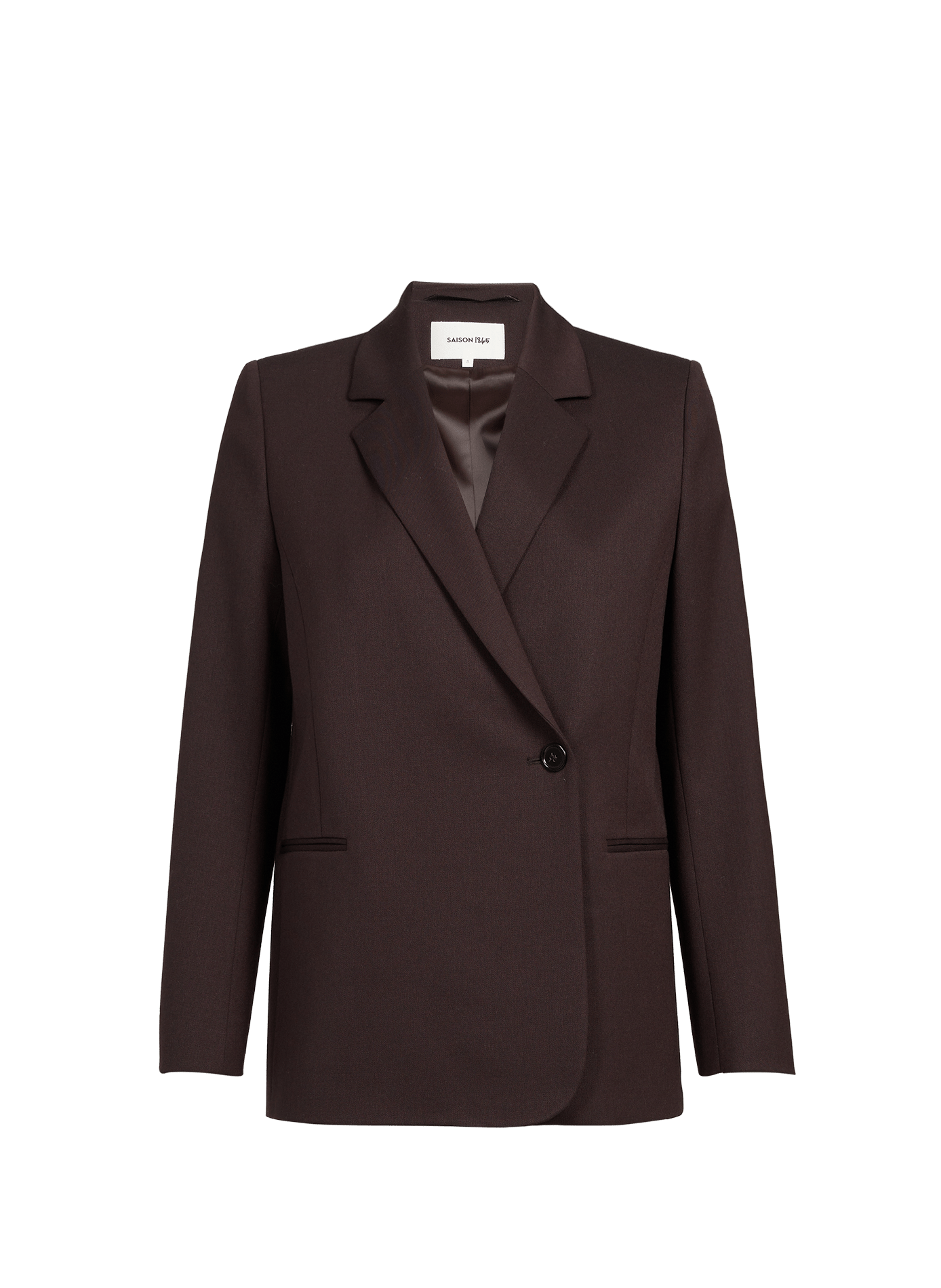 Wool-blend jacket with tailored collar SAISON 1865 Brown