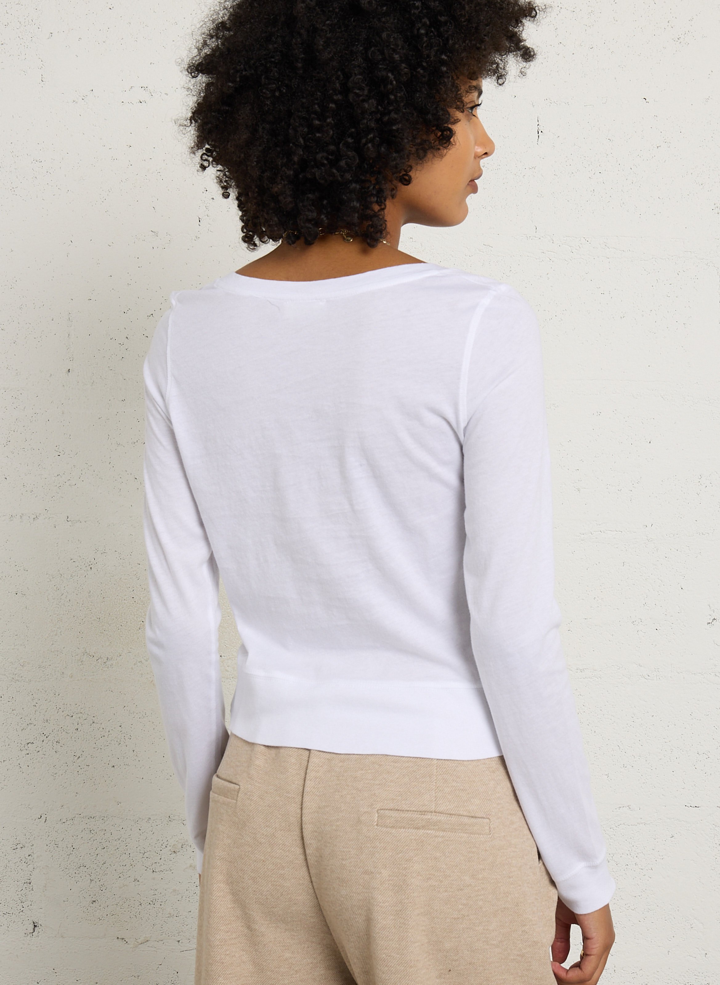 Langarmshirt aus Baumwolle AMERICAN VINTAGE Weiss