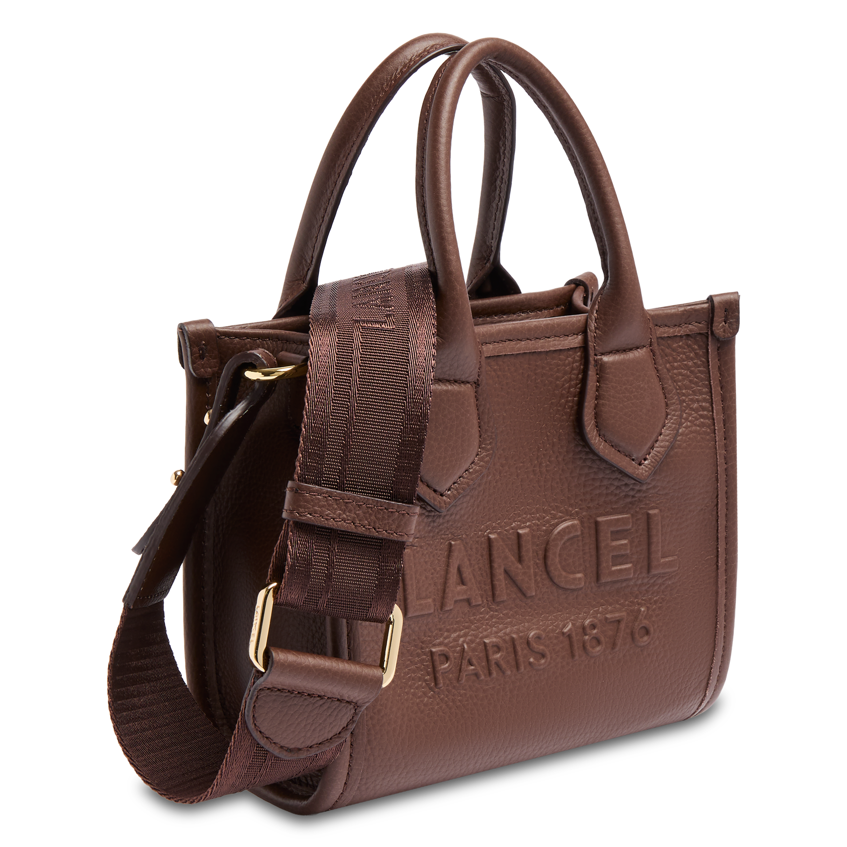 Leren clutch LANCEL Bruin