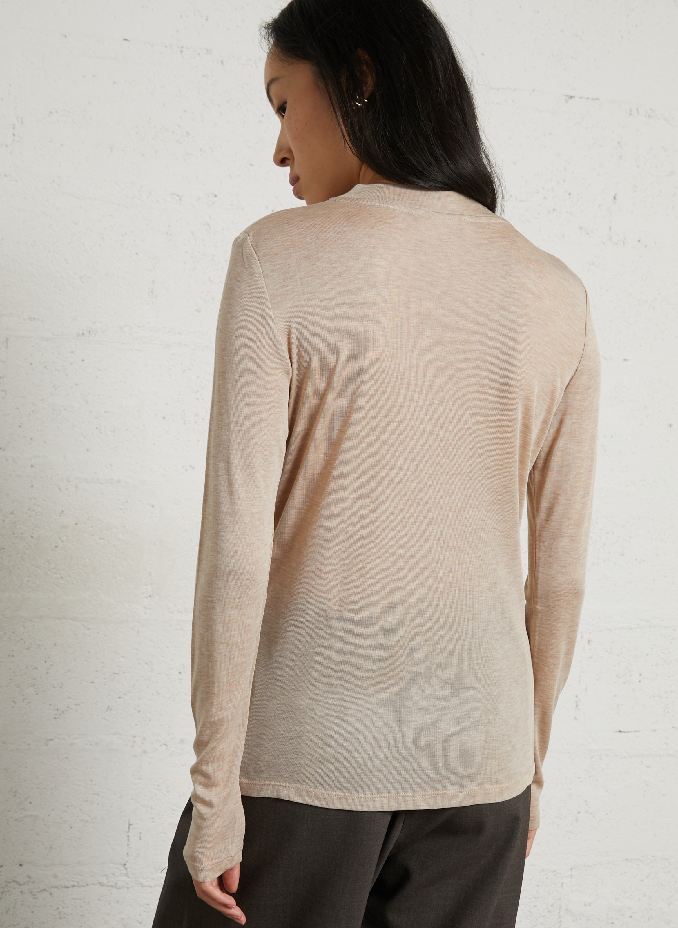 Effen T-shirt met lange mouwen MAISON 123 Wit