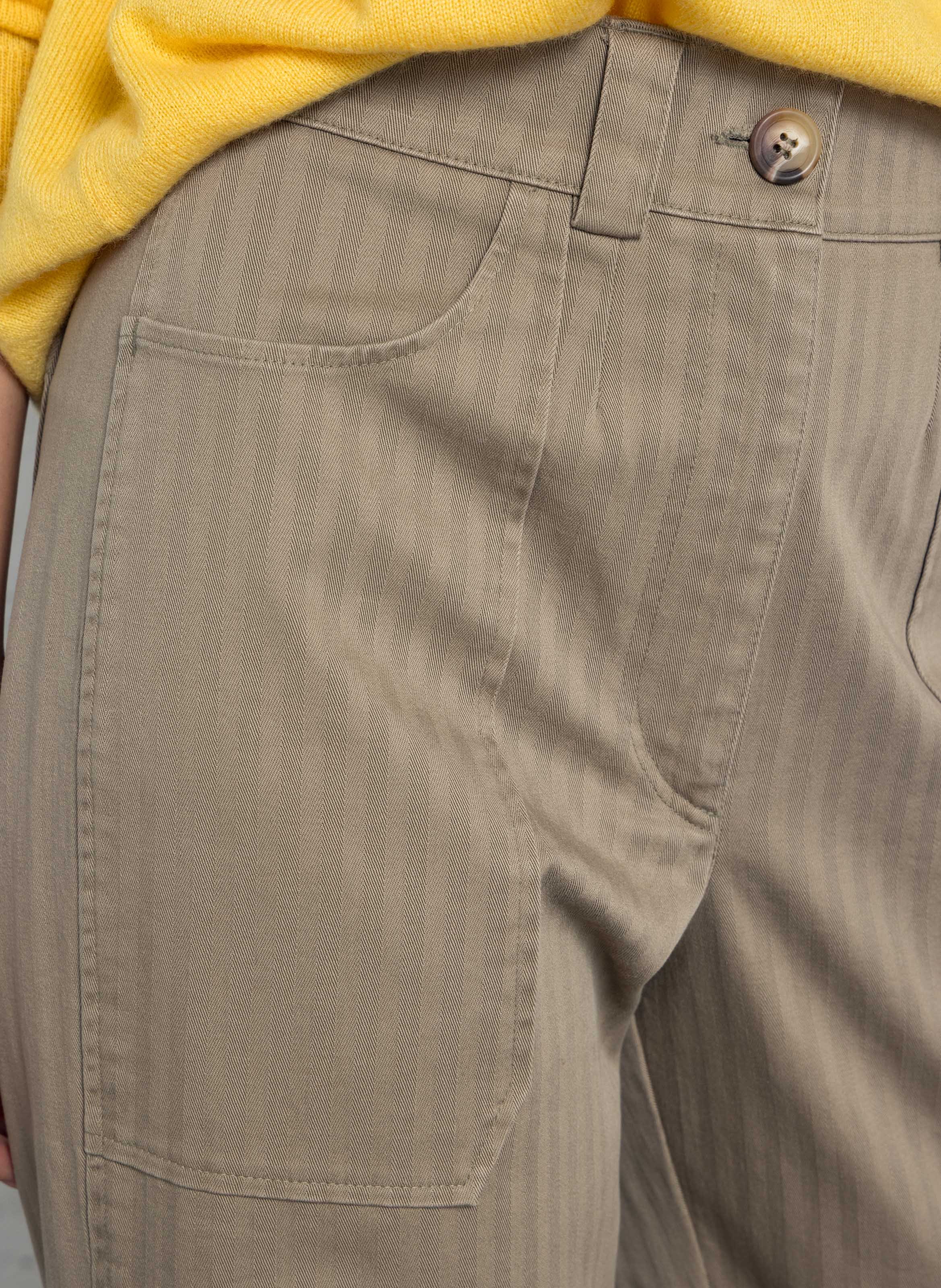 Straight-leg cotton-blend pants SUZIE WINKLE Khaki
