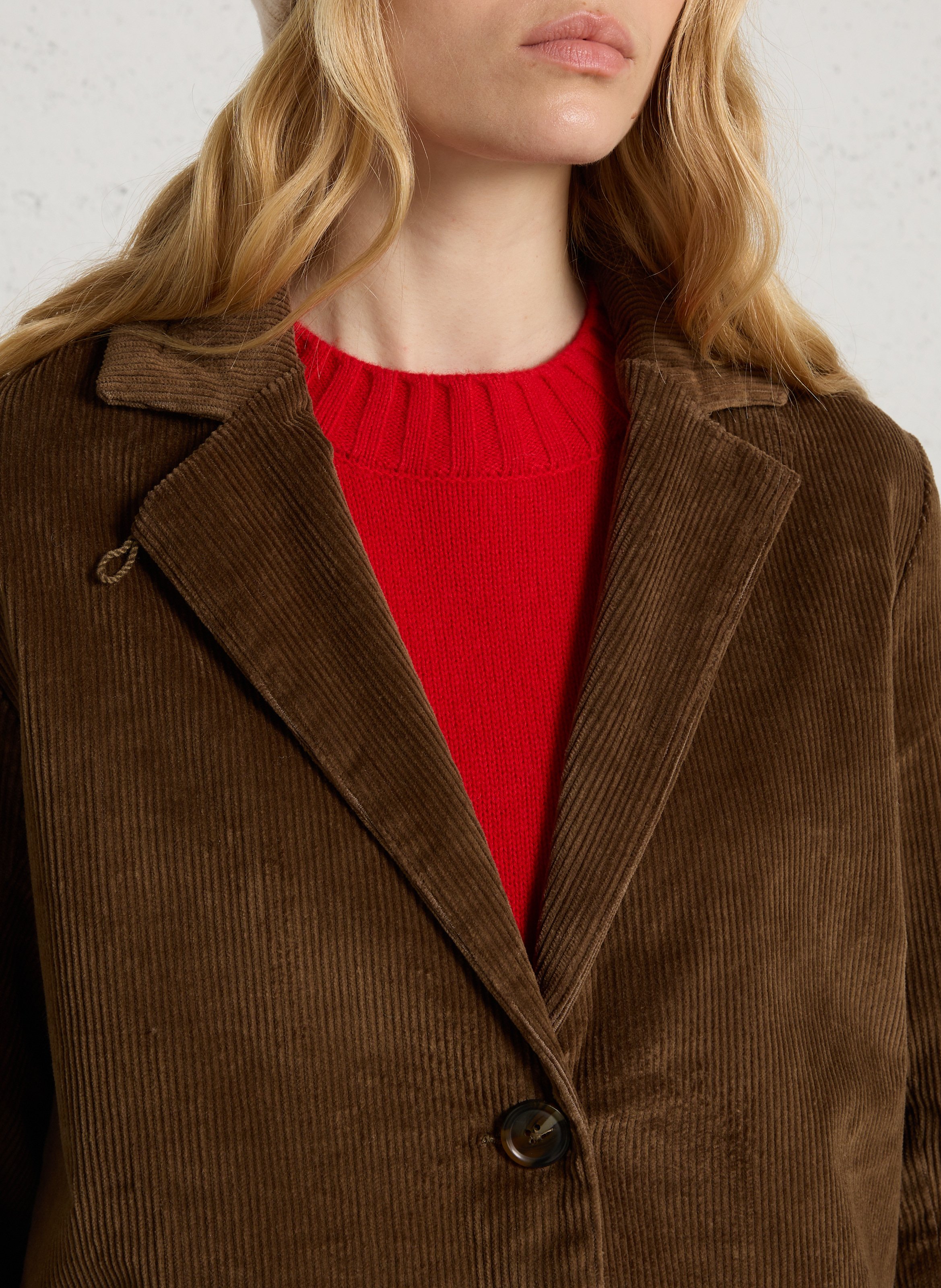 Veste de tailleur en coton mélangé LEON & HARPER Marron