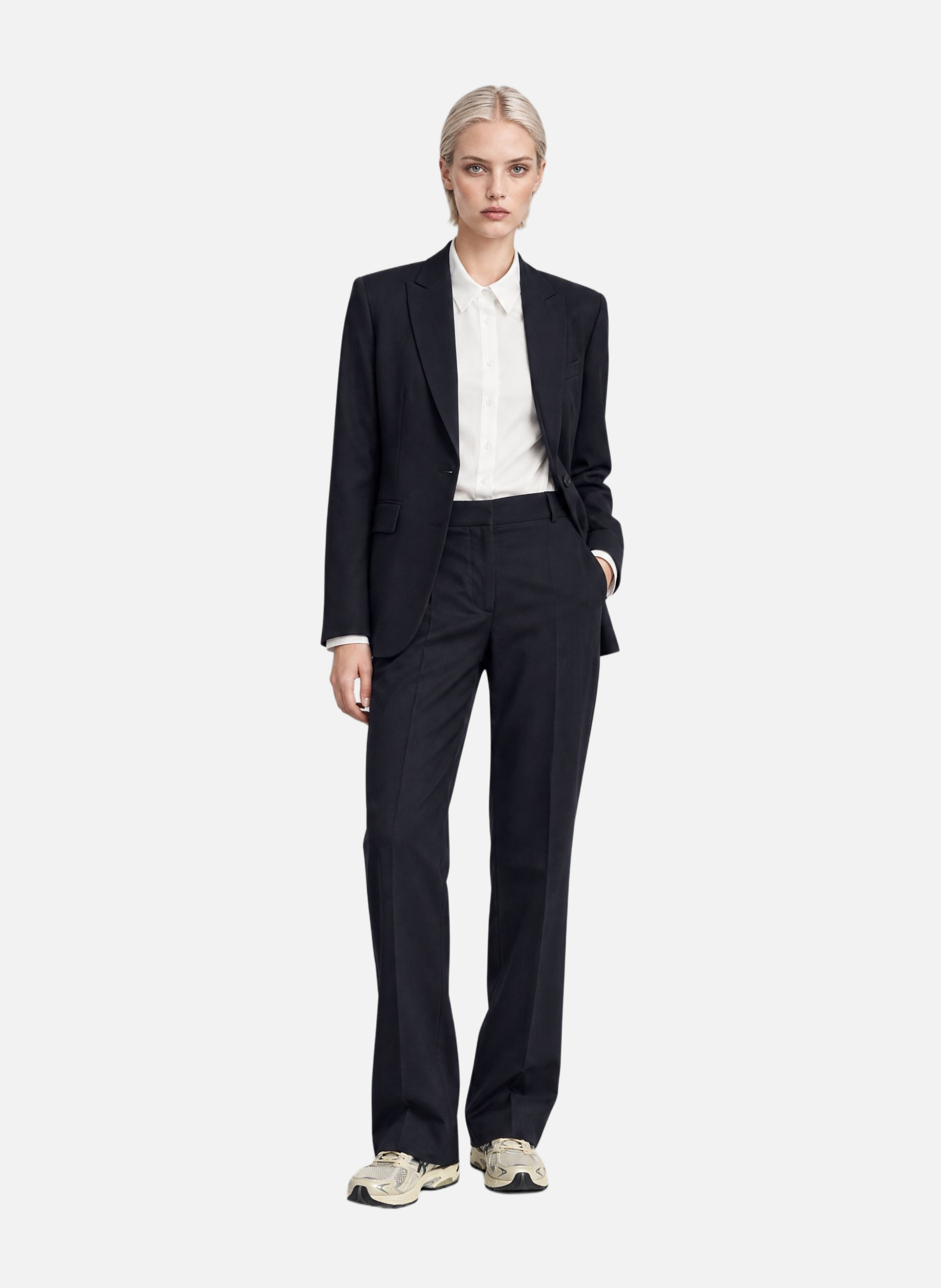 Straight wool tailored pants THE KOOPLES Blue