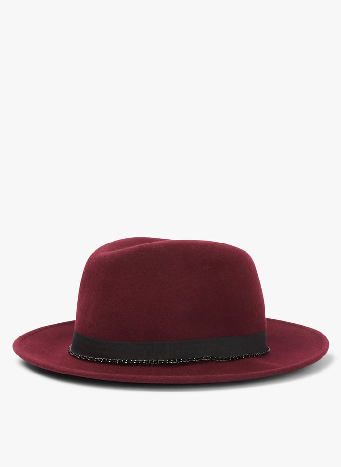 Maroon top wool hat