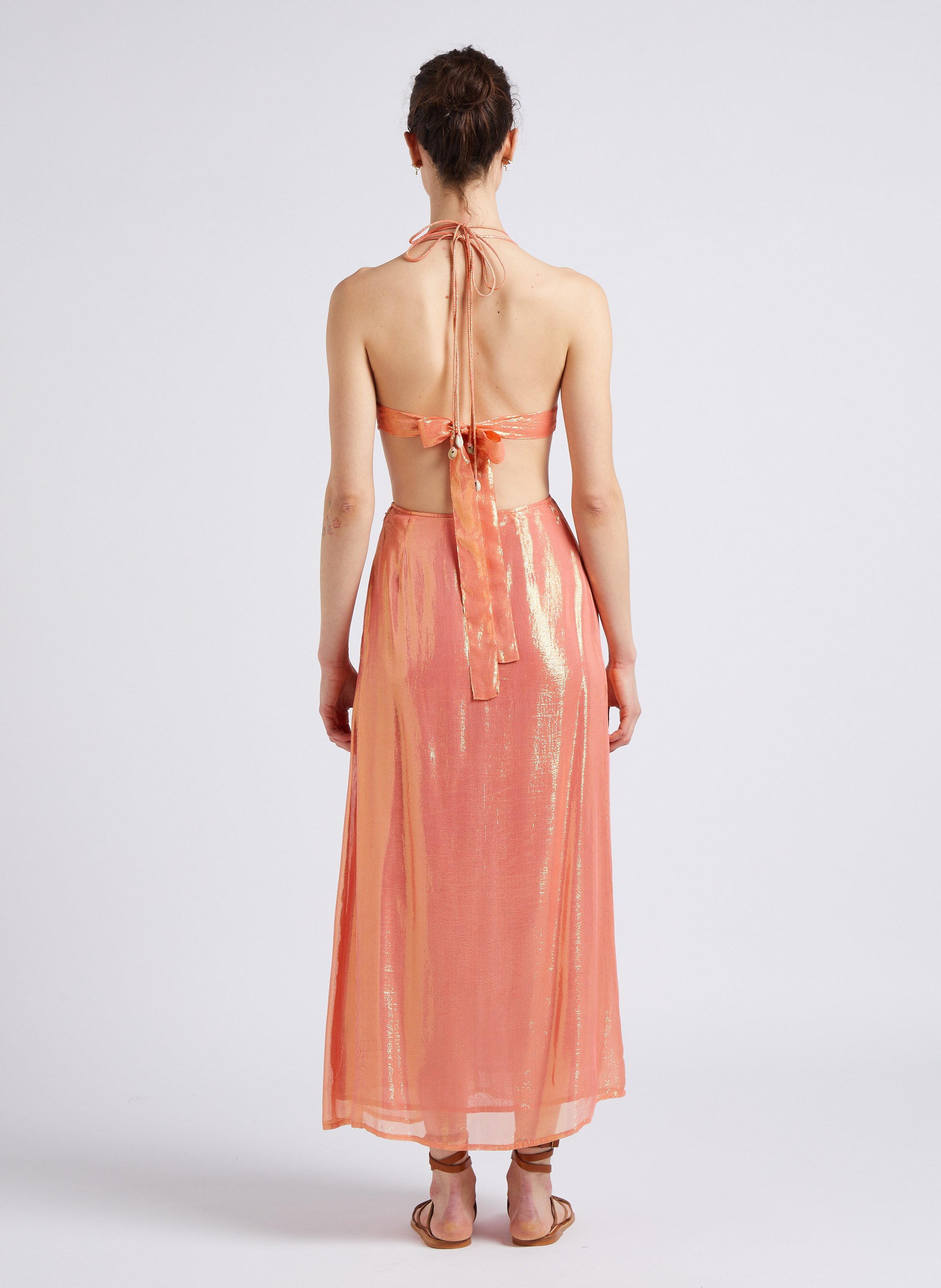 Abito lungo dritto scollo a V SUNDRESS Arancio