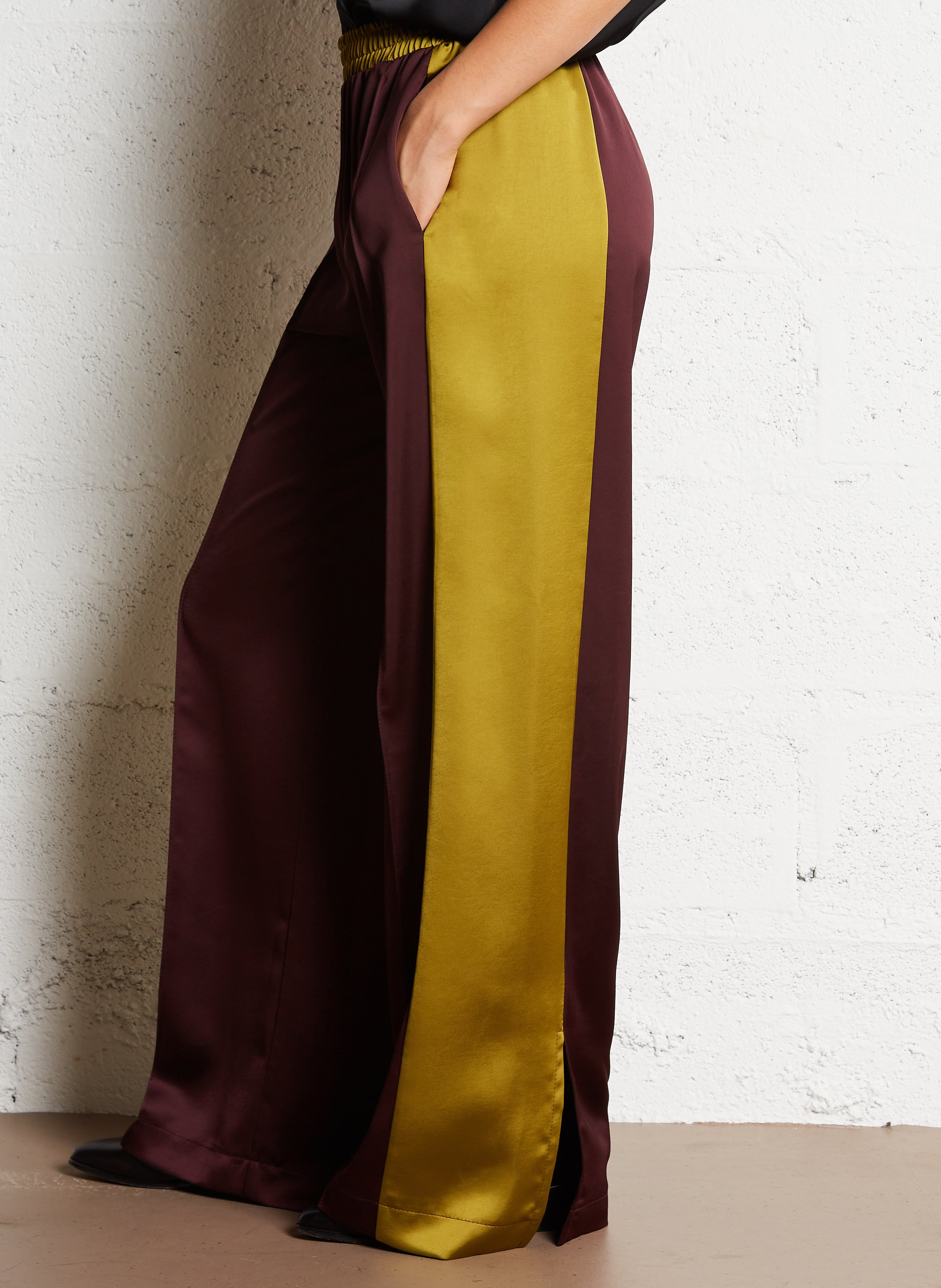 Wide-leg satin effect pants IMPERIAL Red