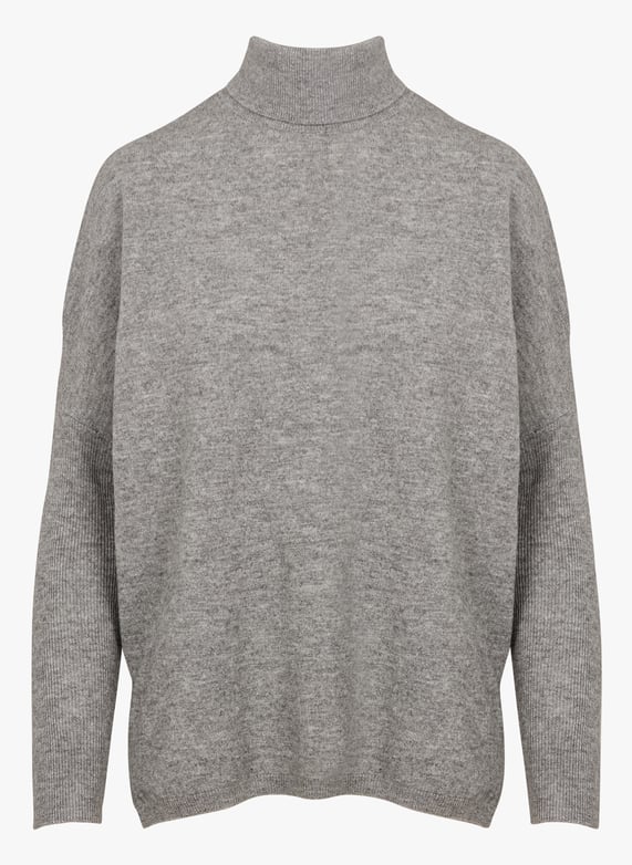Oversized wollen coltrui Grijs