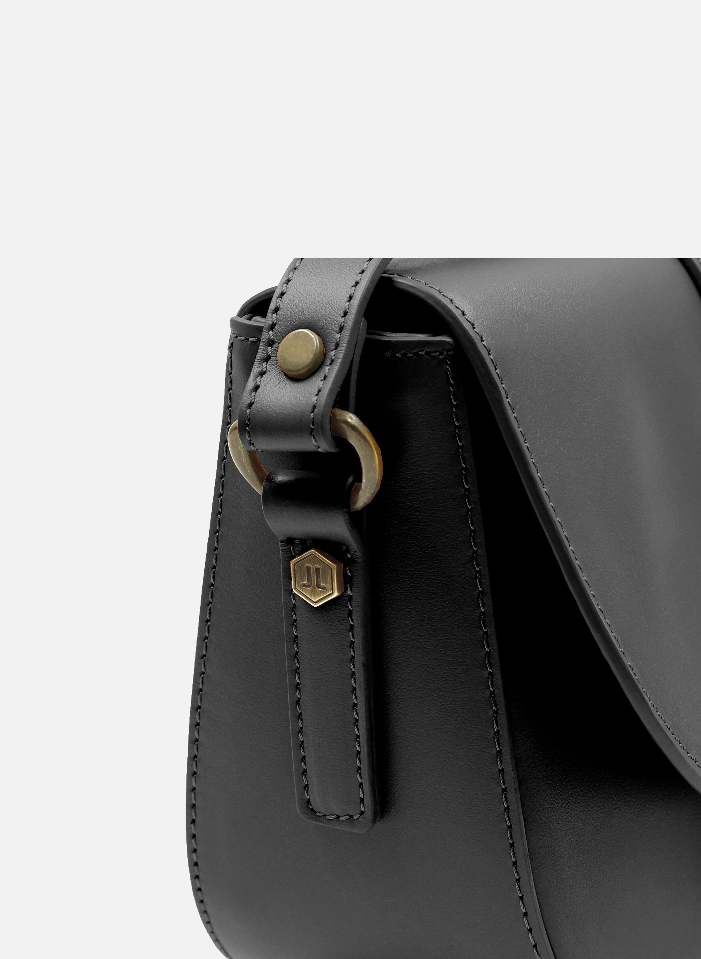 Sac boucle cuir lisse JULES & JENN Noir